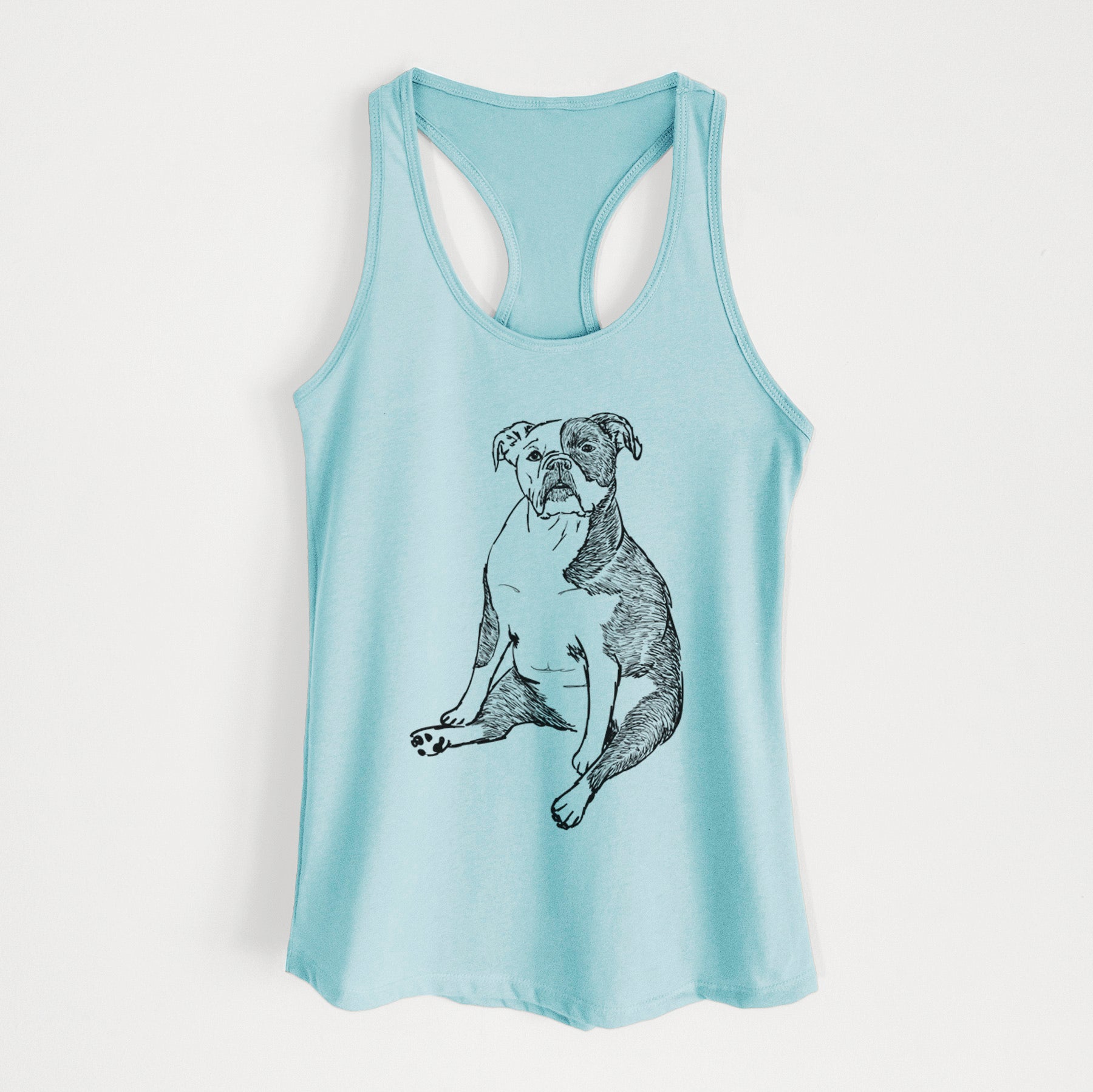 Doodled Phoebe the English Bulldog - Women's Racerback Tanktop