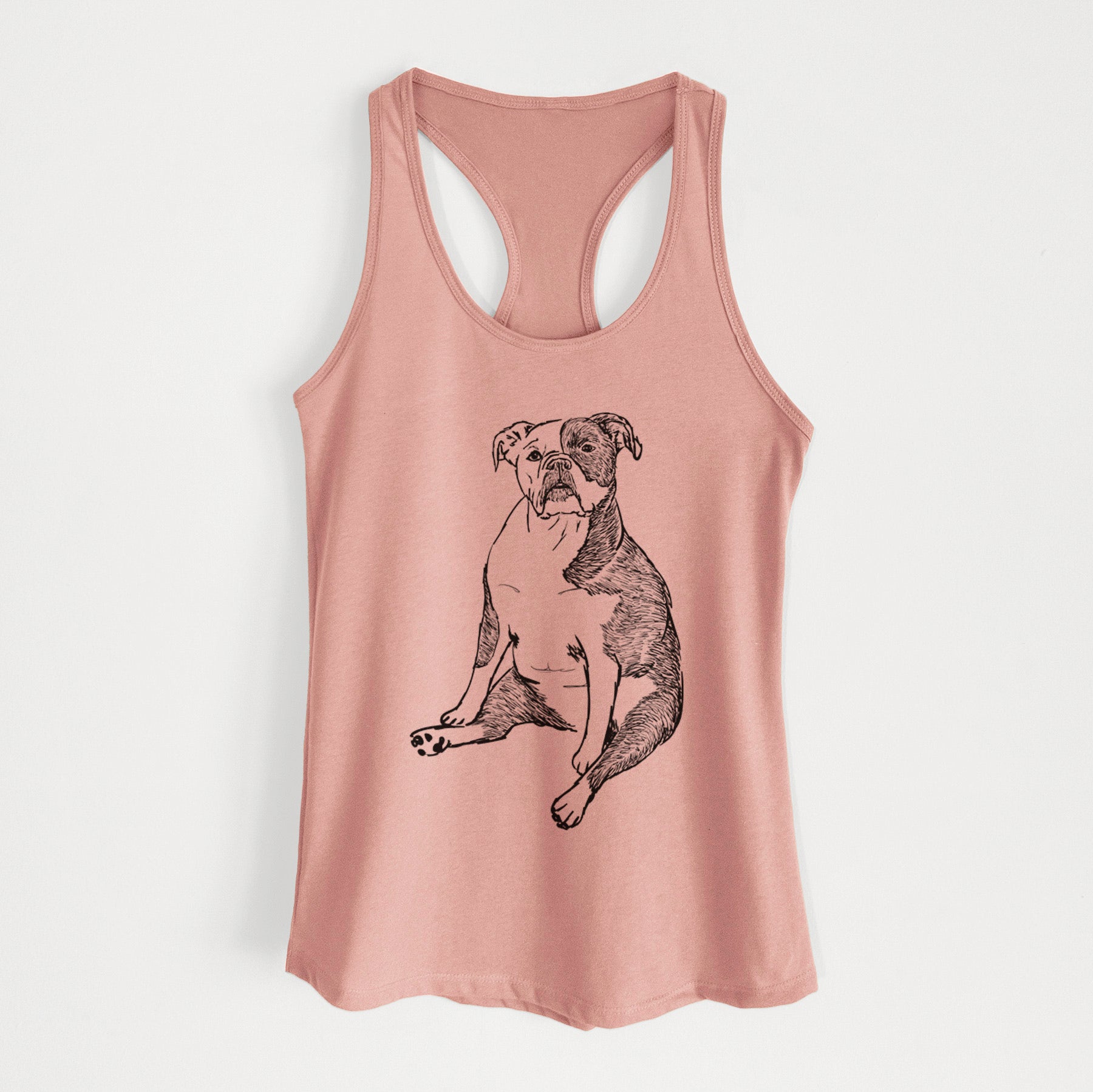 Doodled Phoebe the English Bulldog - Women's Racerback Tanktop