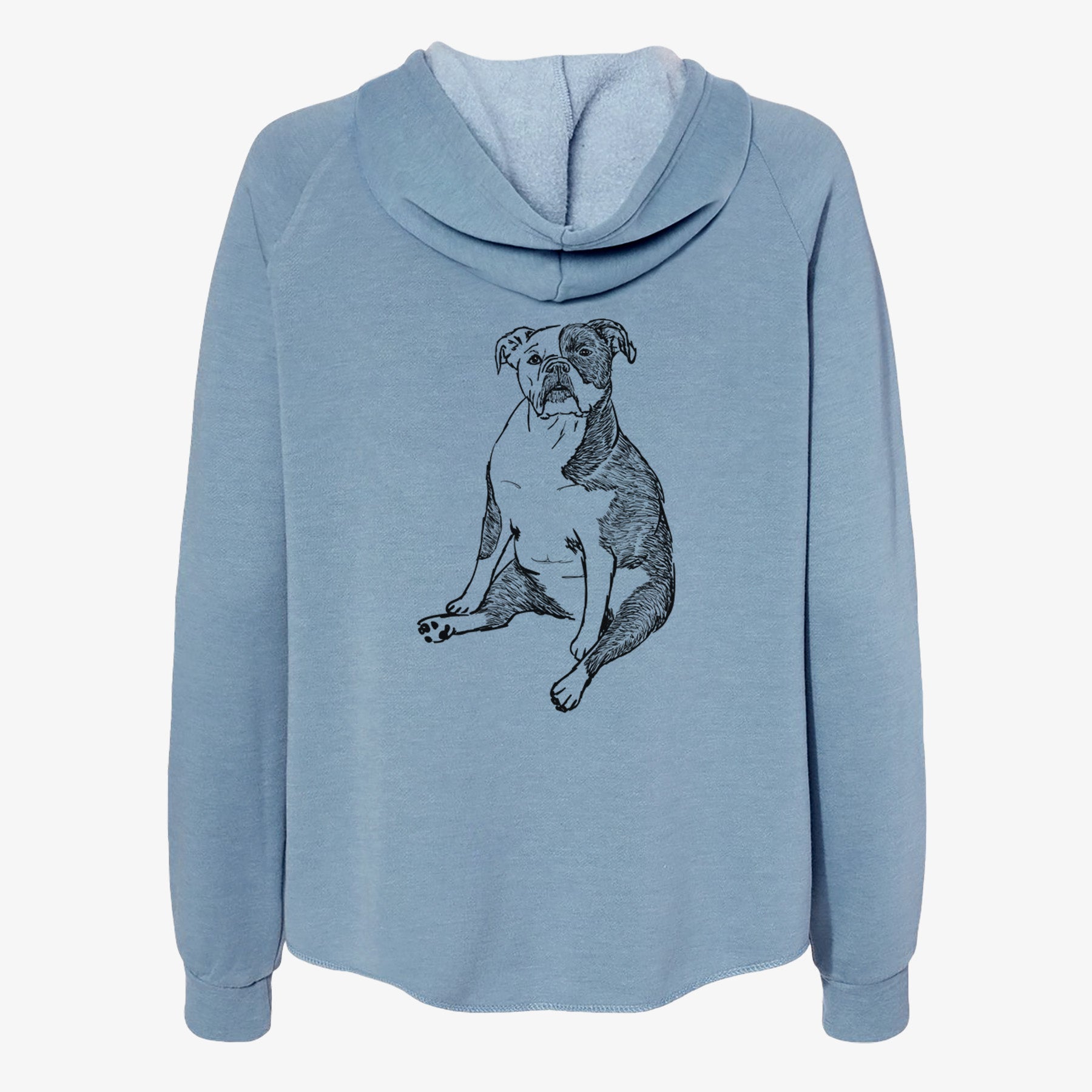 Doodled Phoebe the English Bulldog - Women's Cali Wave Zip-Up Sweatshirt