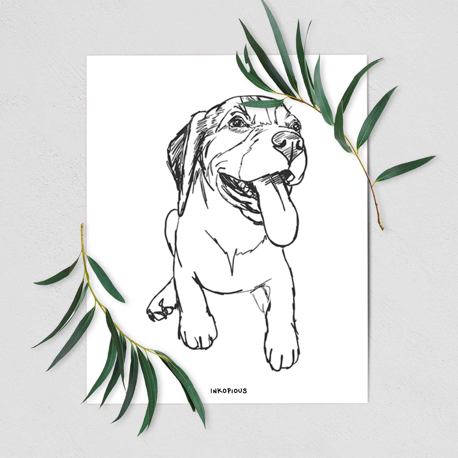 Doodled Piper the Beagle Puppy Art Print