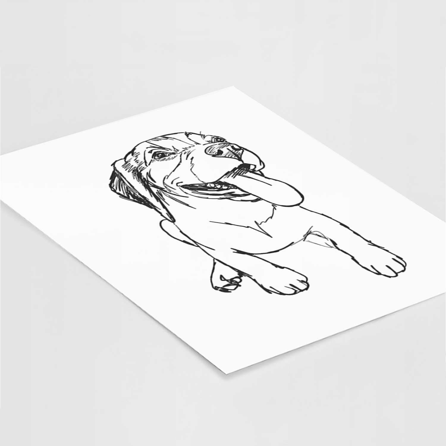 Doodled Piper the Beagle Puppy Art Print