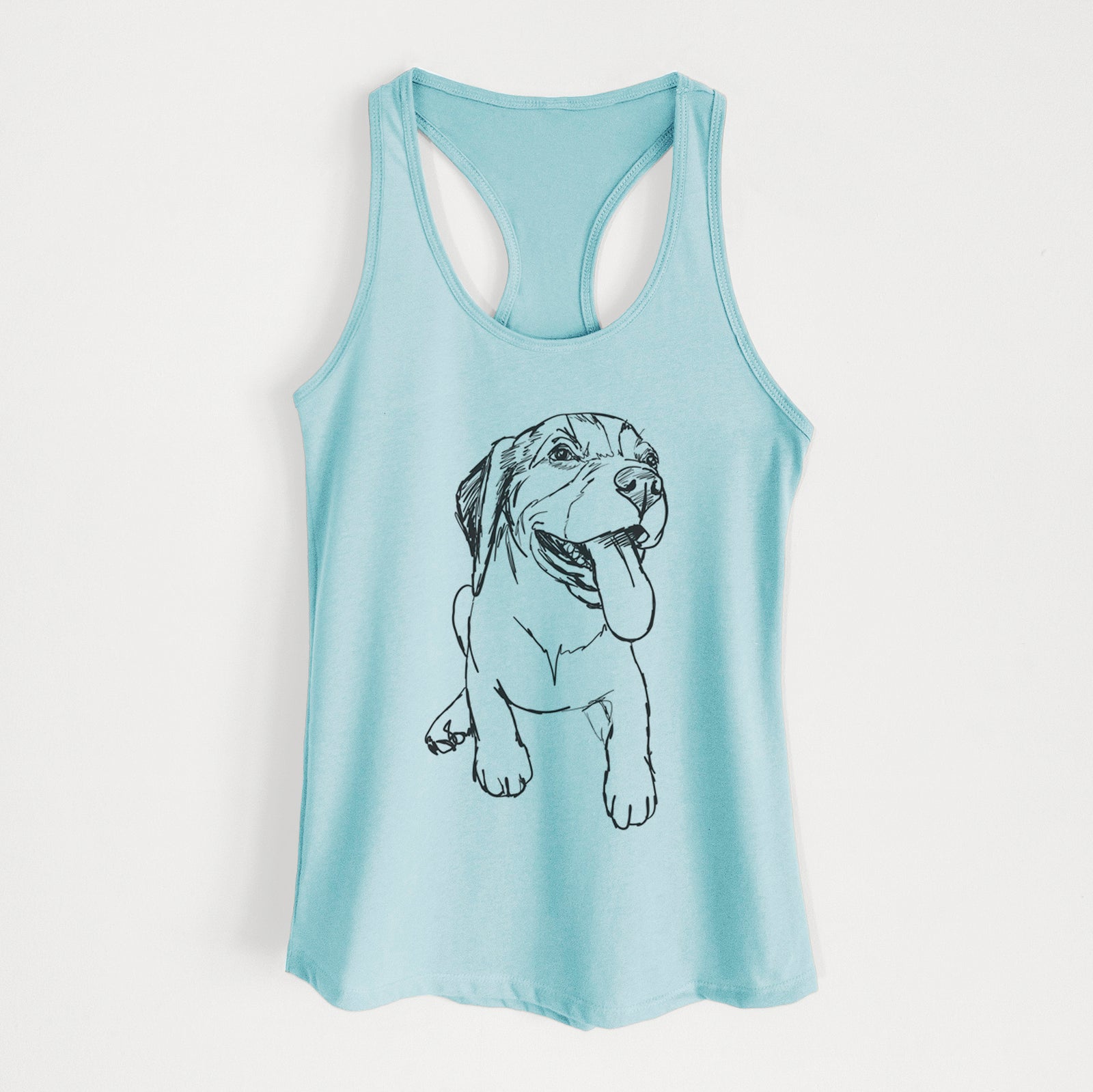 Doodled Piper the Beagle Puppy - Women's Racerback Tanktop