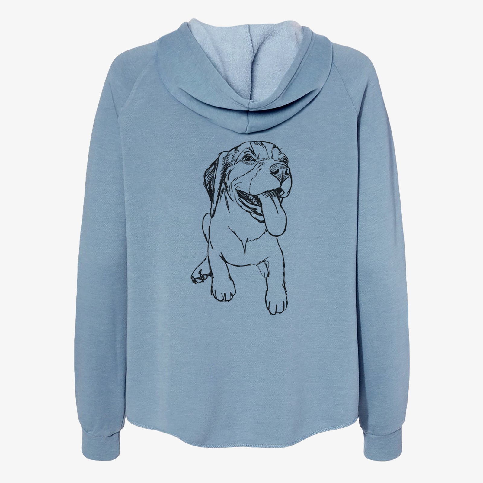 Doodled Piper the Beagle Puppy - Women's Cali Wave Zip-Up Sweatshirt