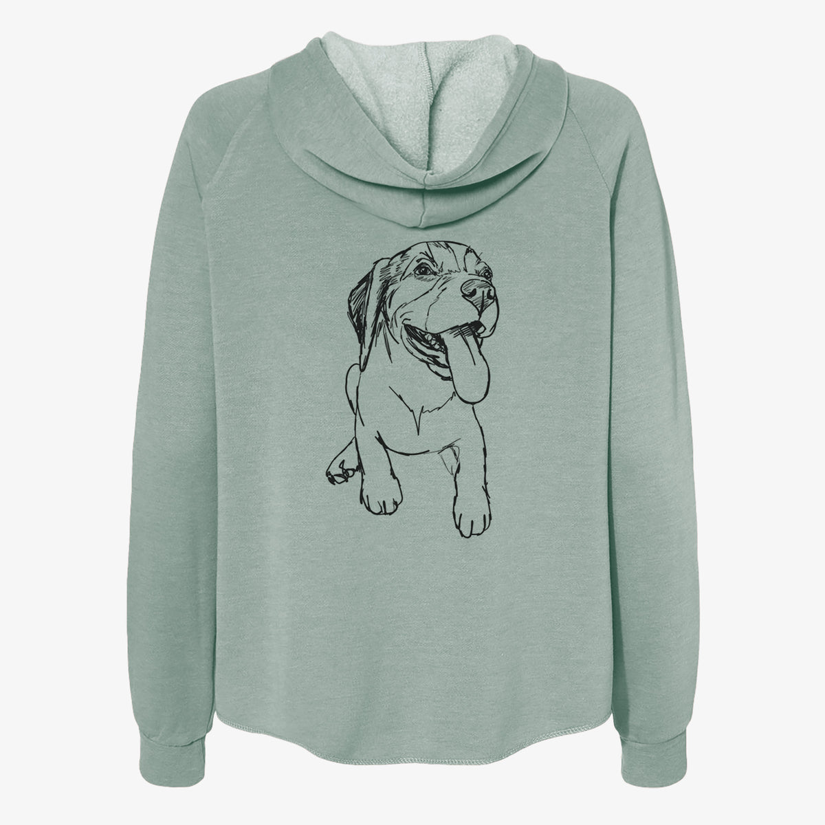 Doodled Piper the Beagle Puppy - Women's Cali Wave Zip-Up Sweatshirt