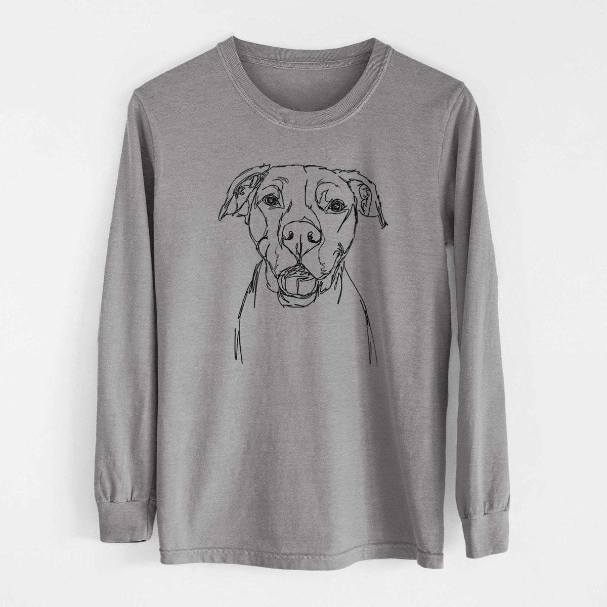 Doodled Pitbull Mix - Heavyweight 100% Cotton Long Sleeve