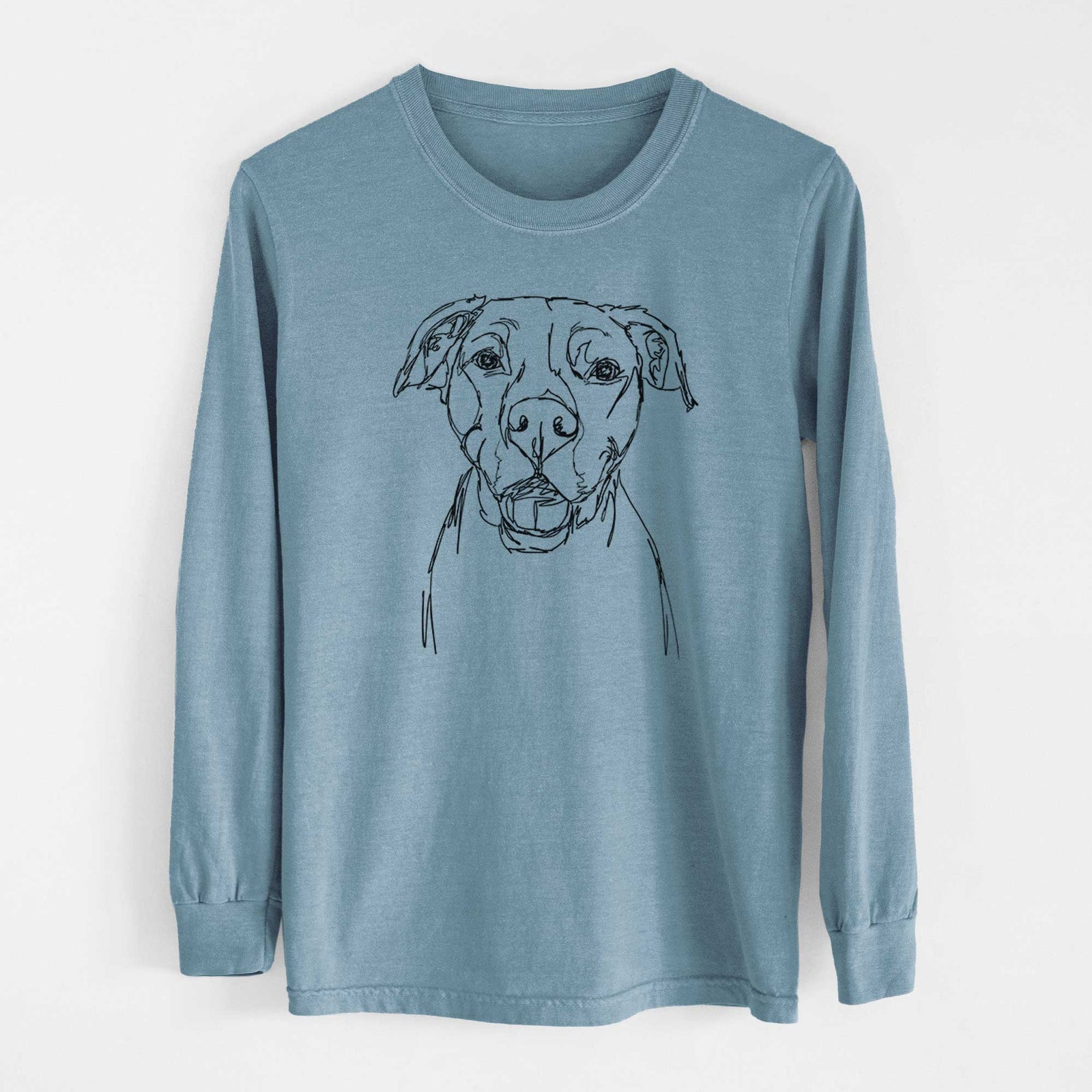 Doodled Pitbull Mix - Heavyweight 100% Cotton Long Sleeve