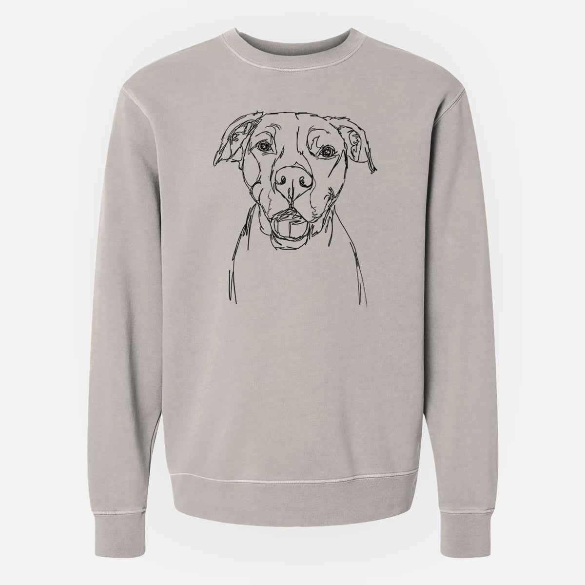Doodled Pitbull Mix the  - Unisex Pigment Dyed Crew Sweatshirt