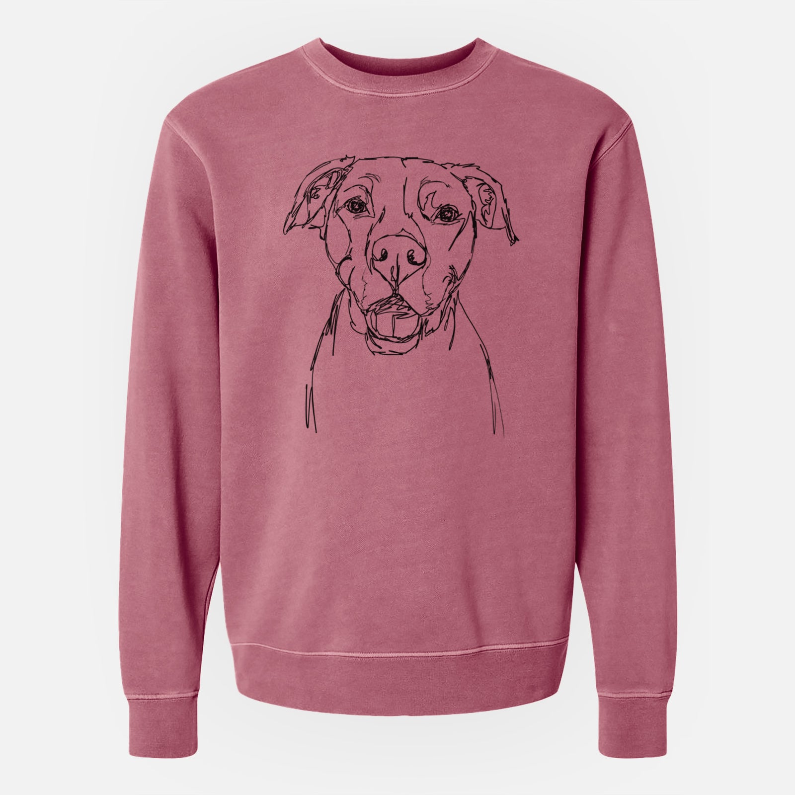 Doodled Pitbull Mix the  - Unisex Pigment Dyed Crew Sweatshirt