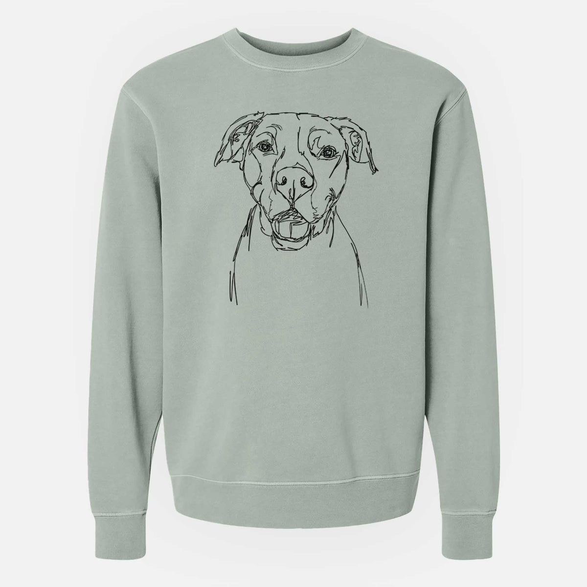 Doodled Pitbull Mix the  - Unisex Pigment Dyed Crew Sweatshirt
