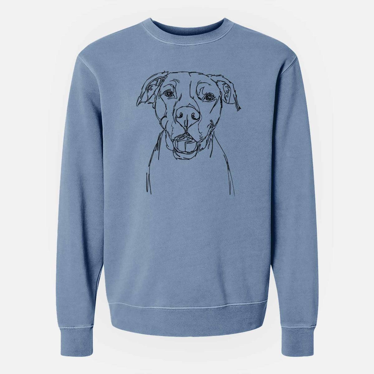 Doodled Pitbull Mix the  - Unisex Pigment Dyed Crew Sweatshirt
