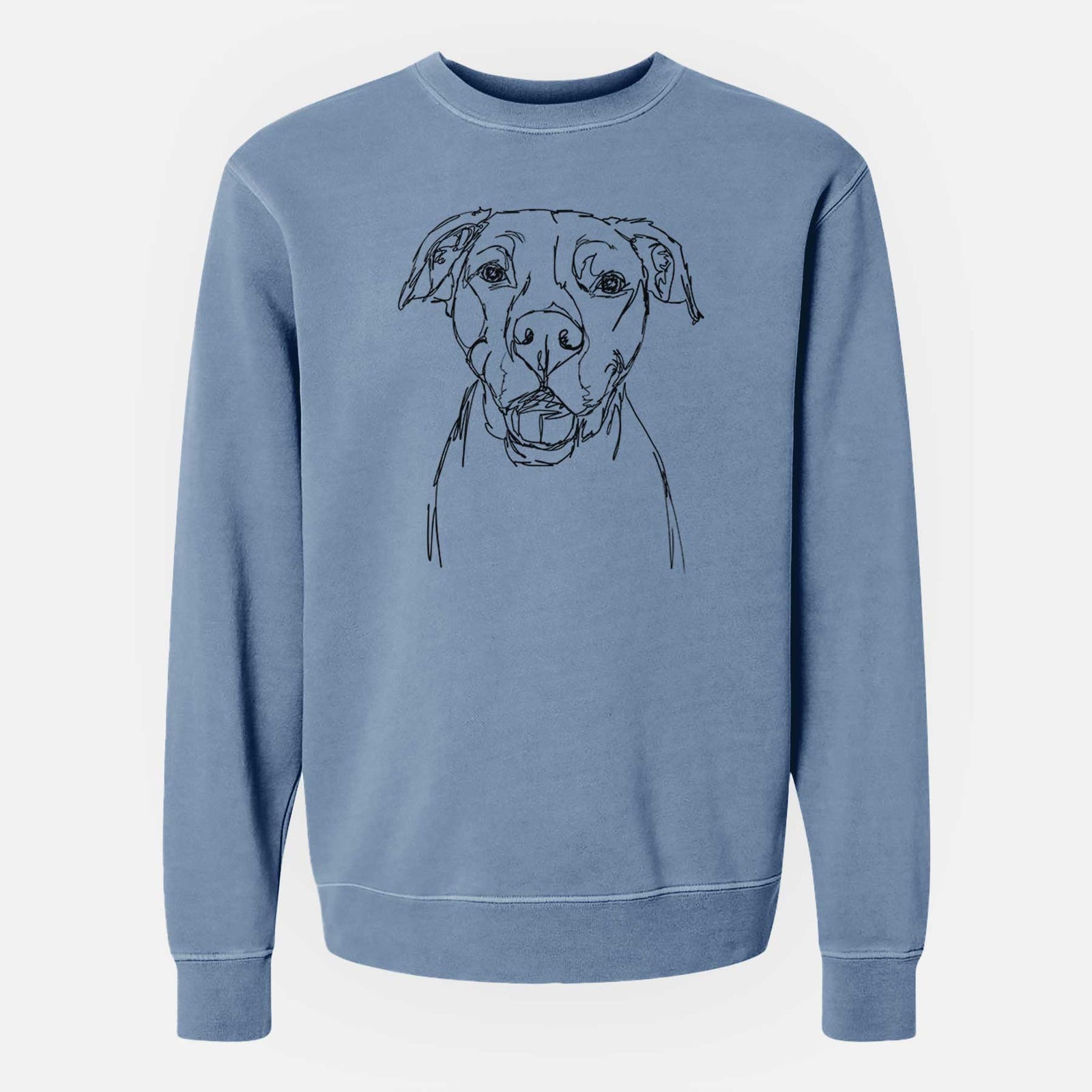 Doodled Pitbull Mix the  - Unisex Pigment Dyed Crew Sweatshirt