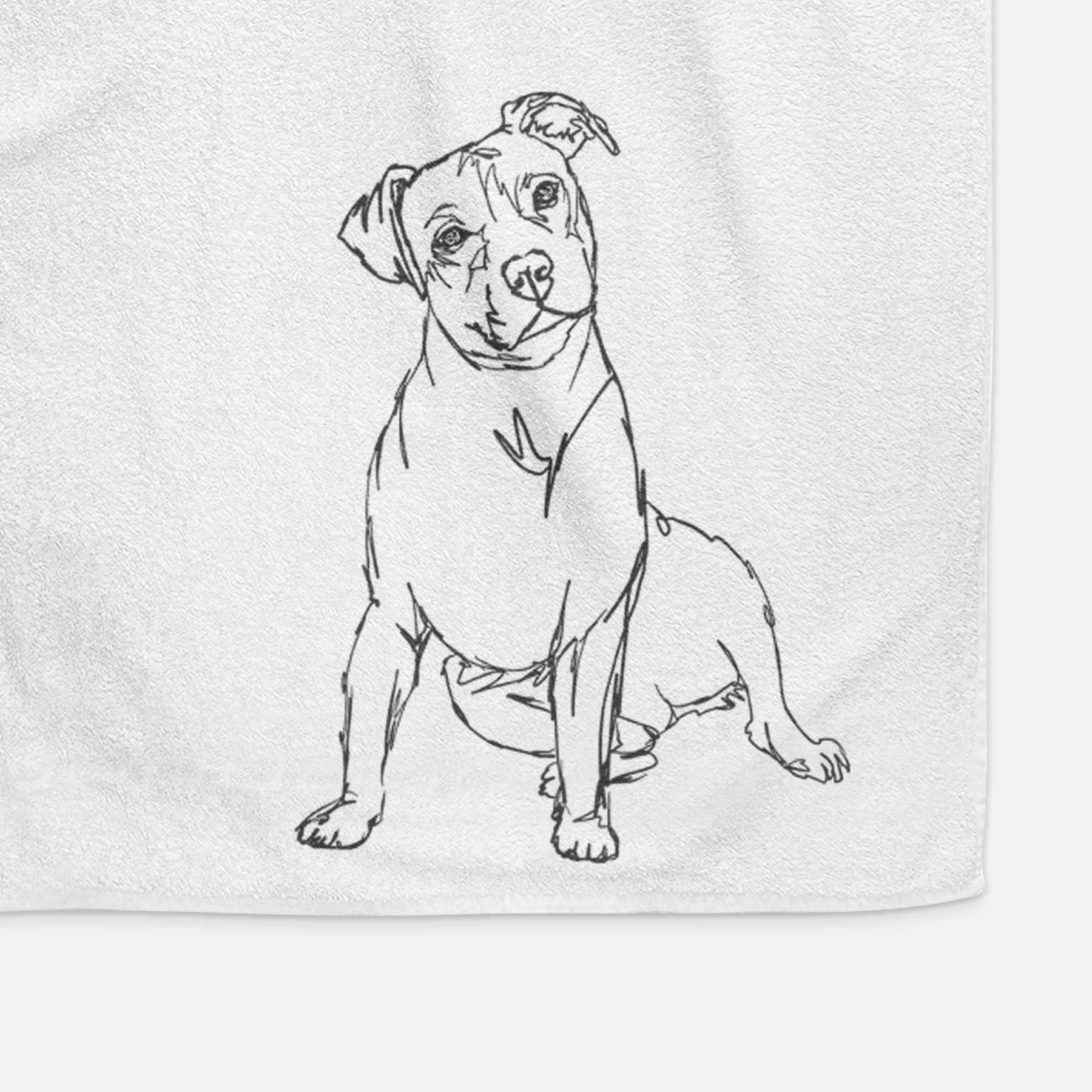 Doodled Pitbull Decorative Hand Towel