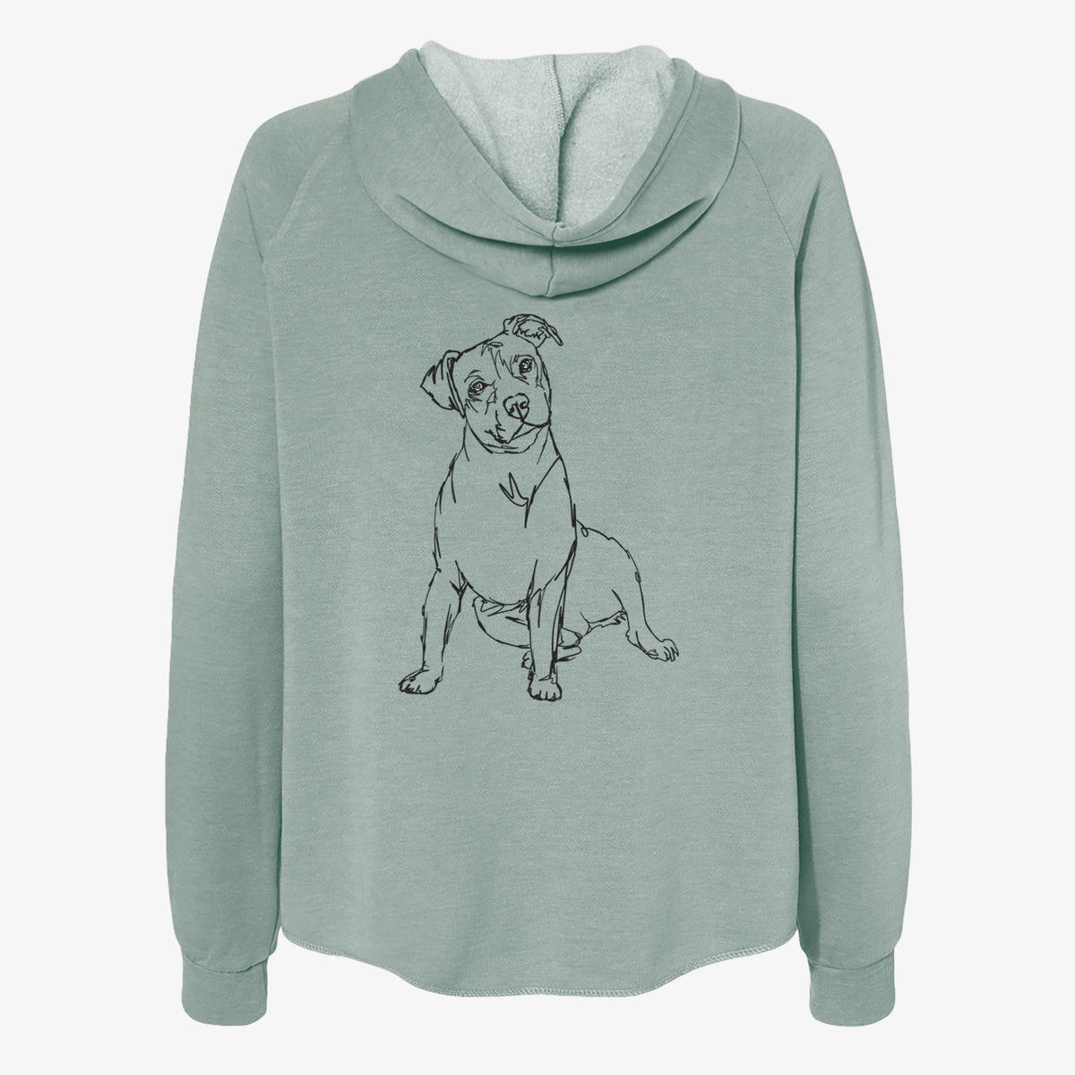 Doodled Pitbull - Women's Cali Wave Zip-Up Sweatshirt
