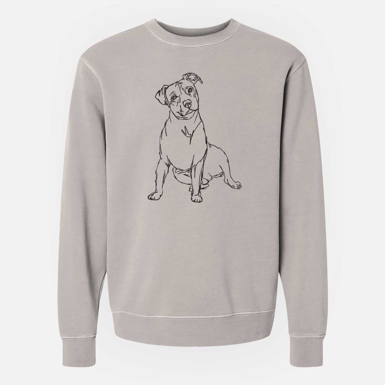Doodled Pitbull the  - Unisex Pigment Dyed Crew Sweatshirt