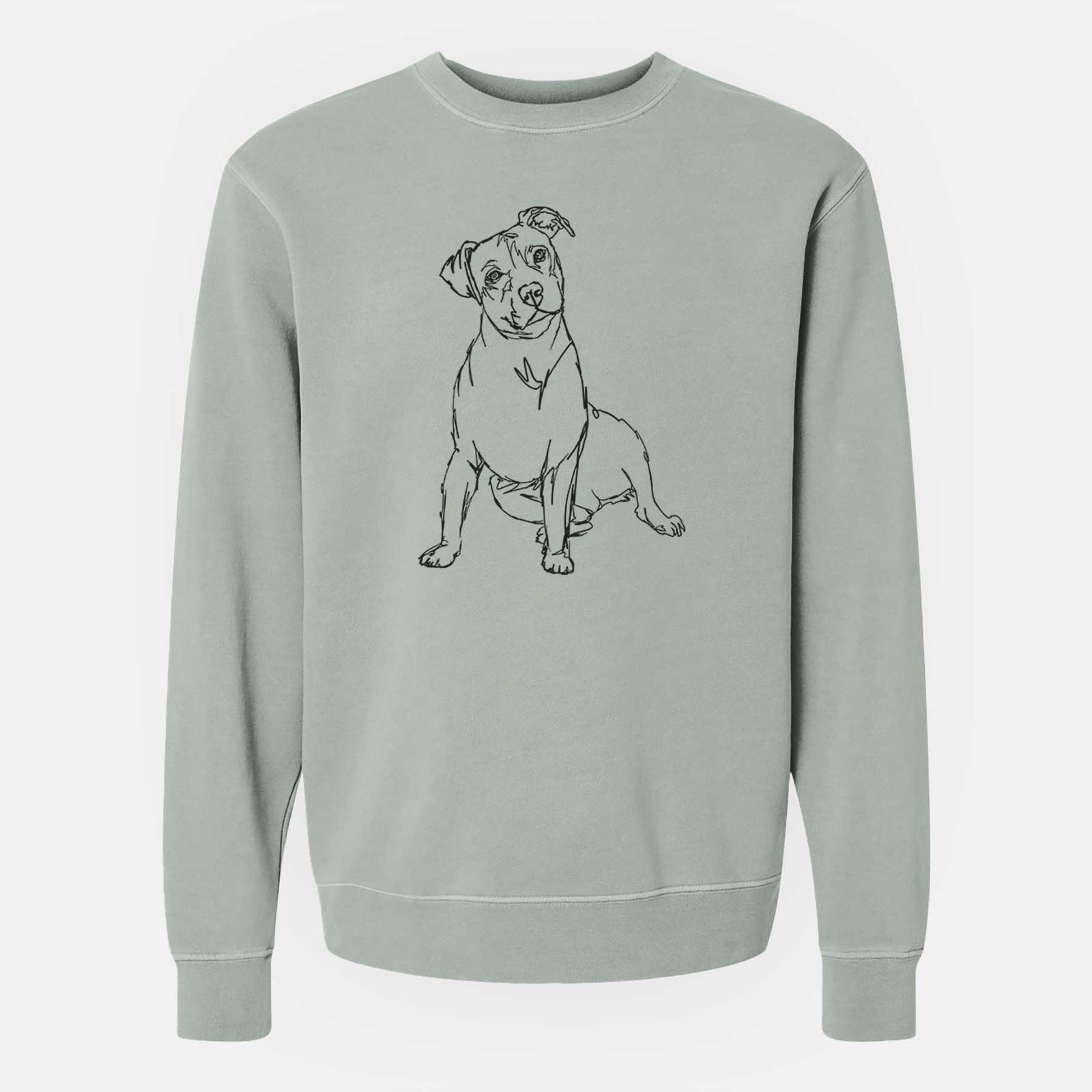 Doodled Pitbull the  - Unisex Pigment Dyed Crew Sweatshirt