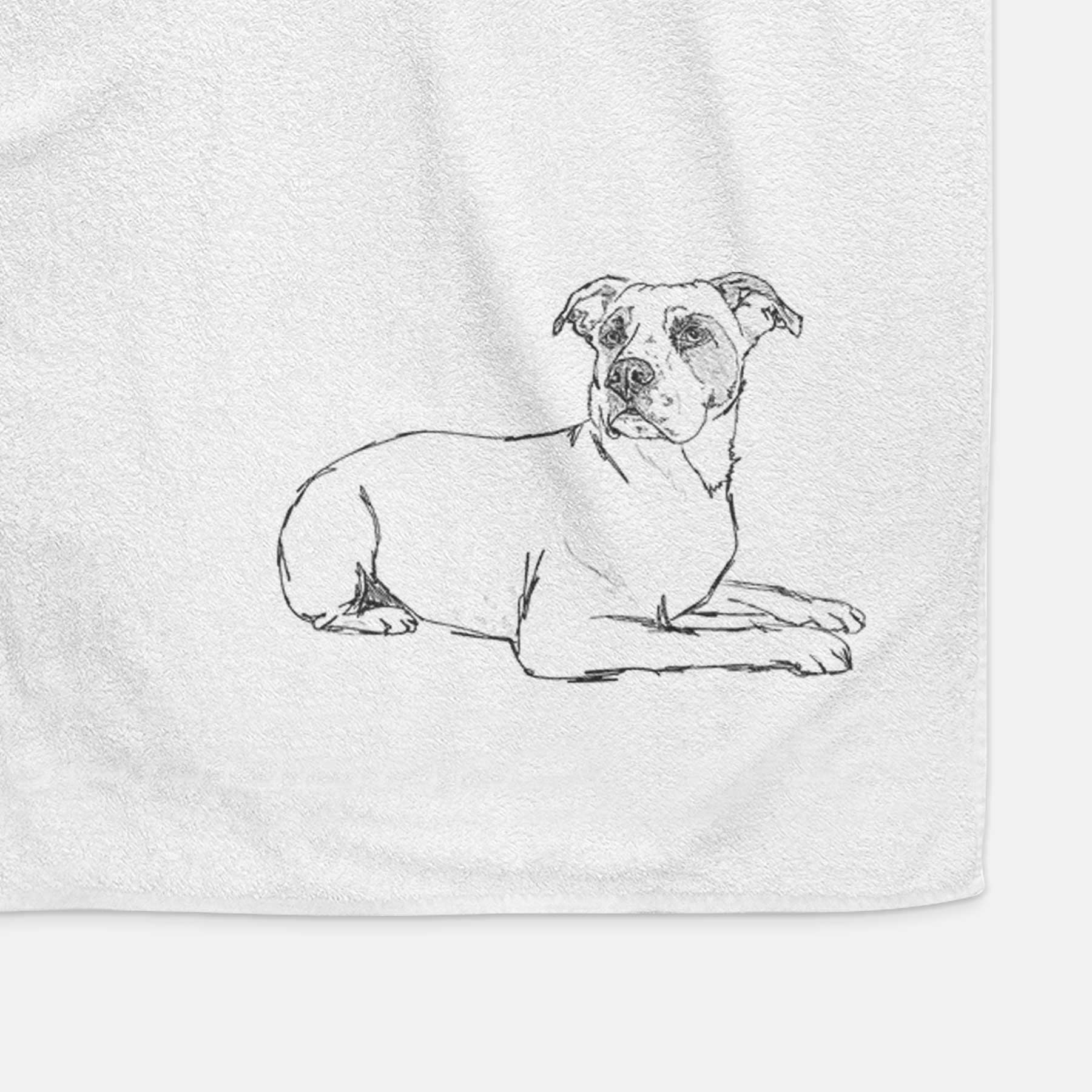 Doodled Pixel the American Staffordshire Terrier Decorative Hand Towel