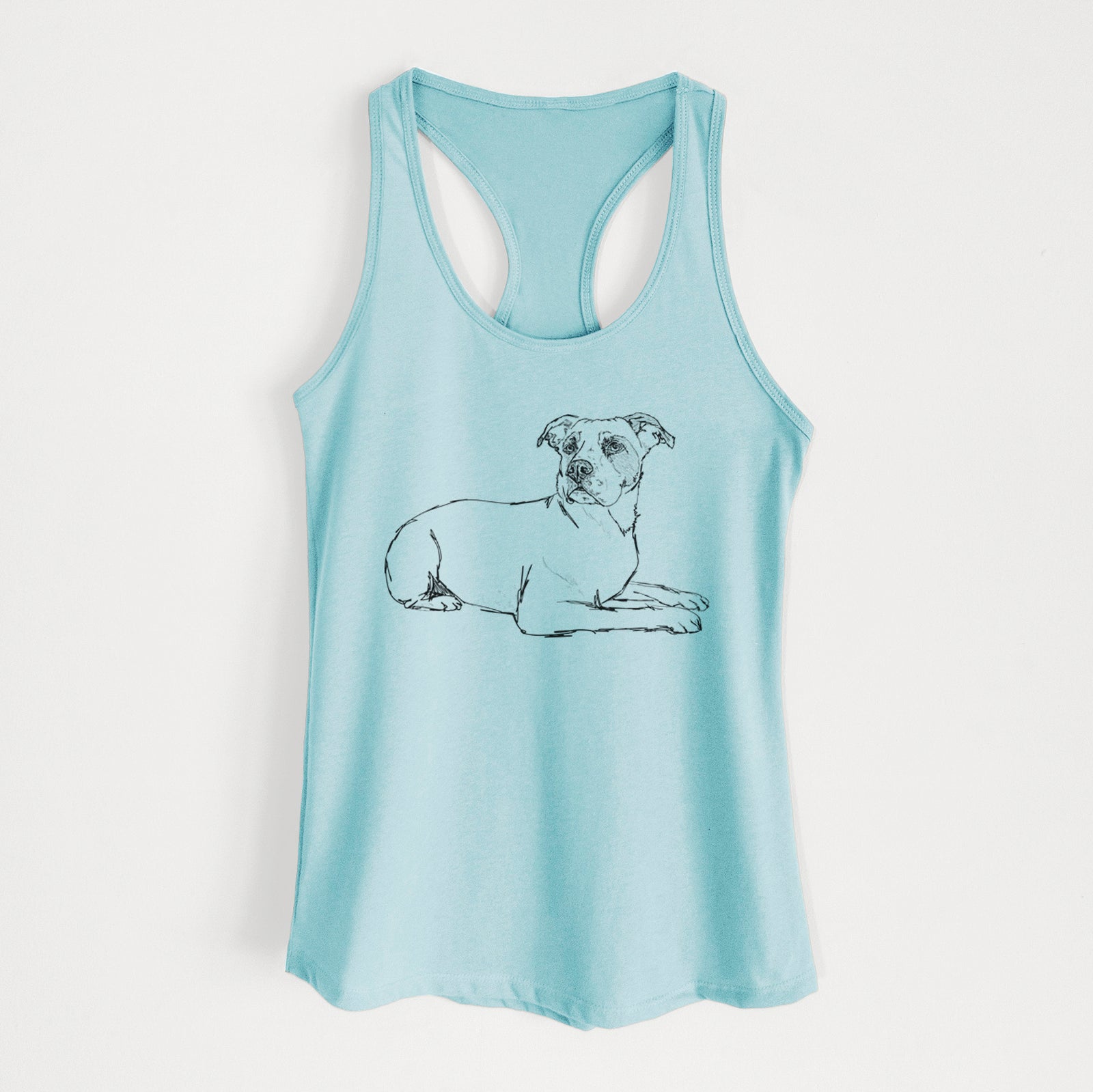 Doodled Pixel the American Staffordshire Terrier - Women's Racerback Tanktop