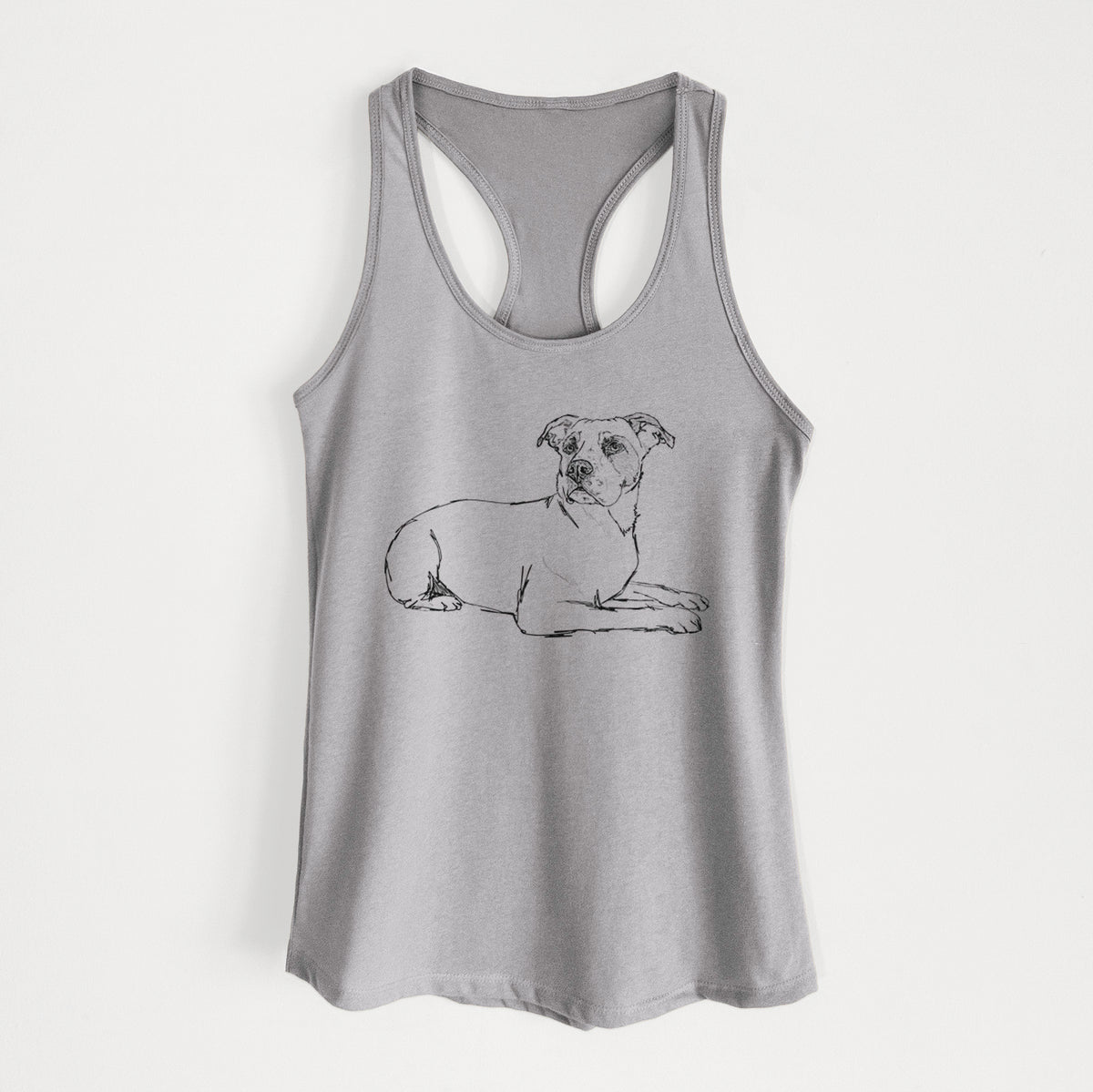 Doodled Pixel the American Staffordshire Terrier - Women's Racerback Tanktop