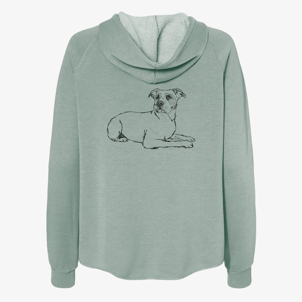 Doodled Pixel the American Staffordshire Terrier - Women's Cali Wave Zip-Up Sweatshirt