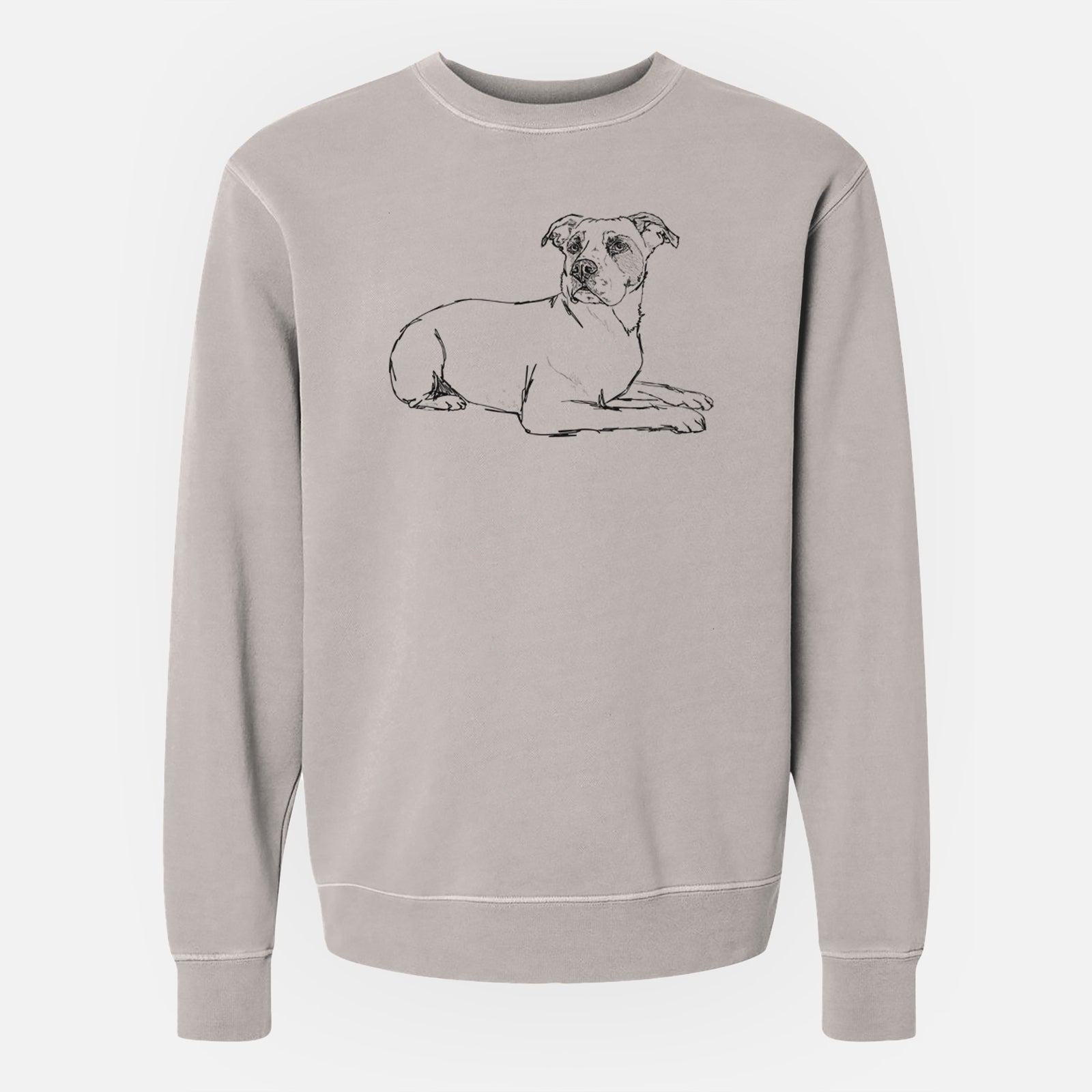 Doodled Pixel the American Staffordshire Terrier - Unisex Pigment Dyed Crew Sweatshirt