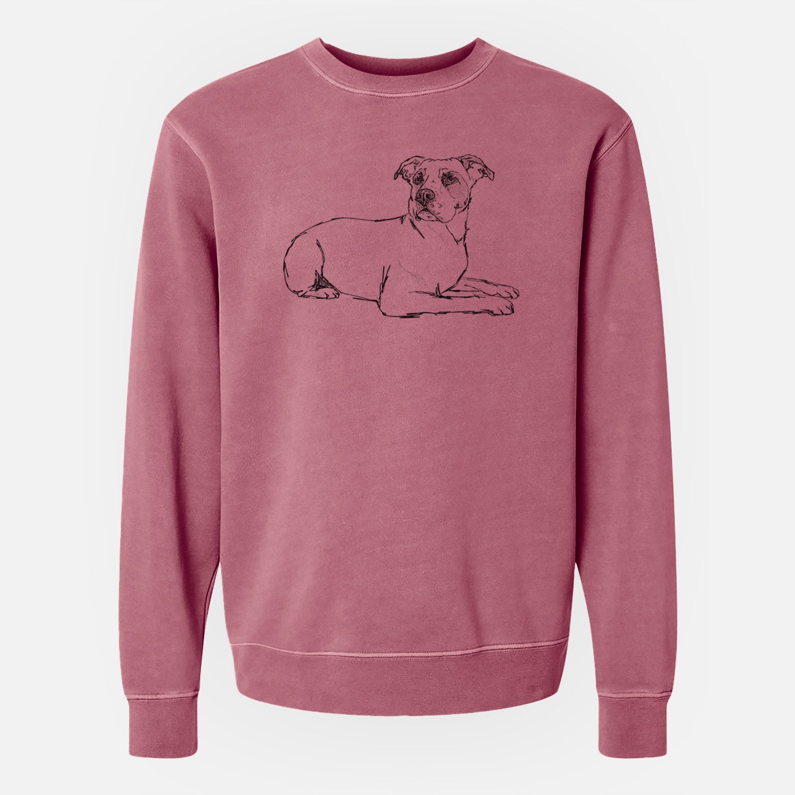 Doodled Pixel the American Staffordshire Terrier - Unisex Pigment Dyed Crew Sweatshirt