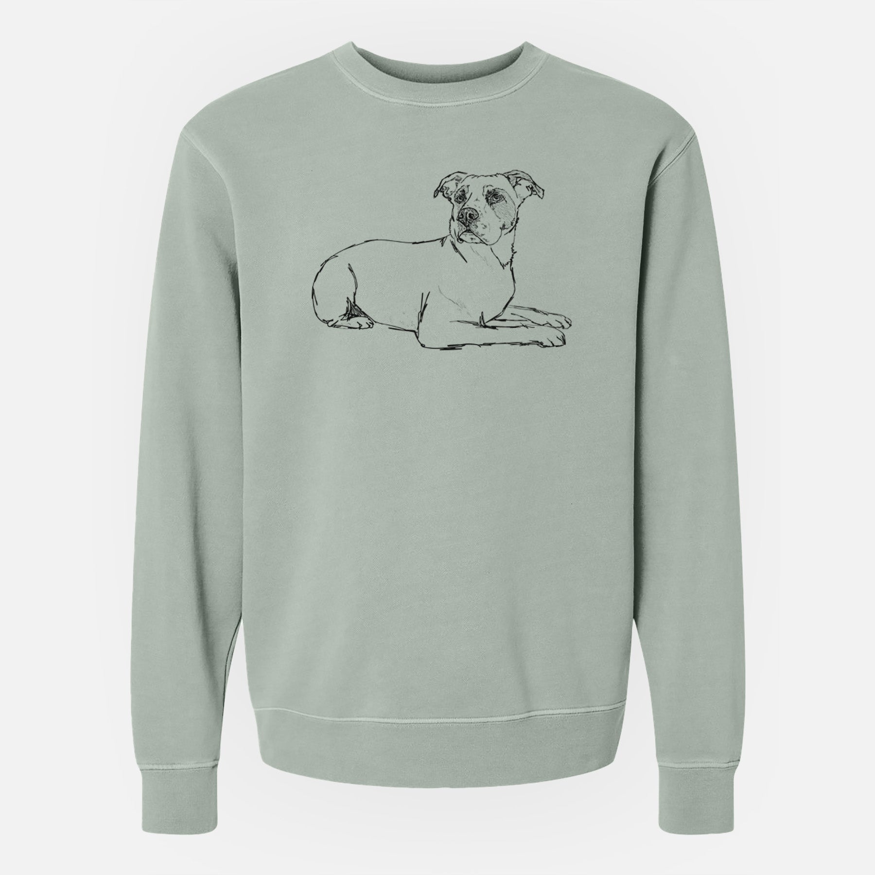 Doodled Pixel the American Staffordshire Terrier - Unisex Pigment Dyed Crew Sweatshirt