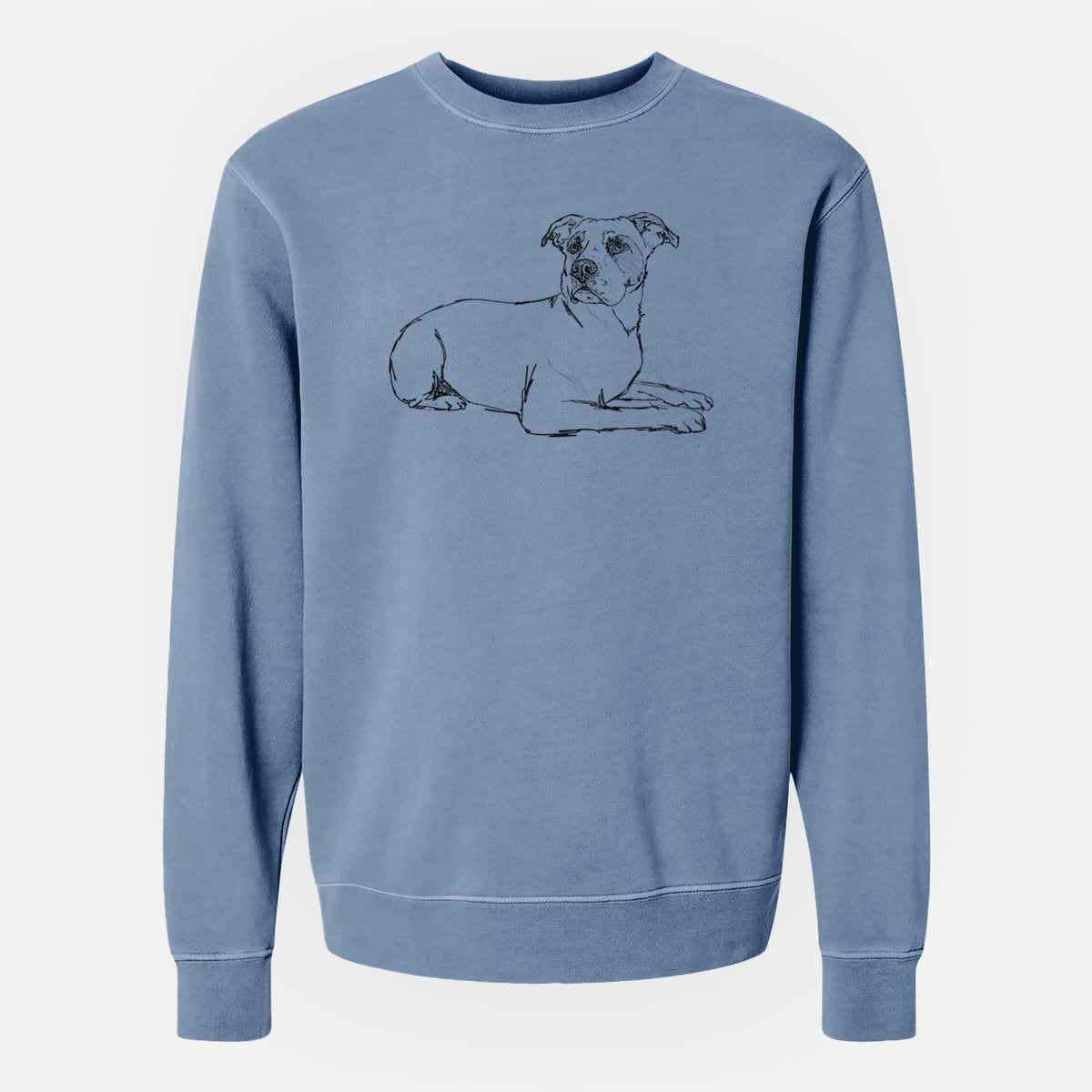 Doodled Pixel the American Staffordshire Terrier - Unisex Pigment Dyed Crew Sweatshirt
