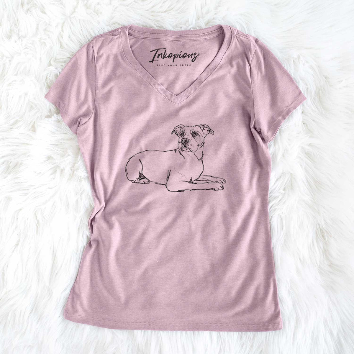 Doodled Pixel the American Staffordshire Terrier - Women&#39;s V-neck Shirt