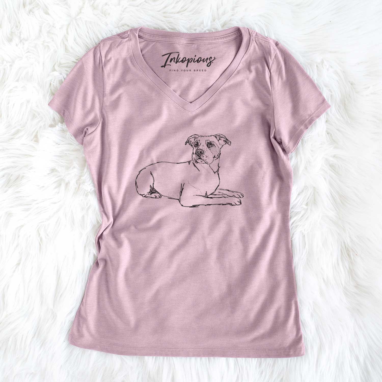 Doodled Pixel the American Staffordshire Terrier - Women's V-neck Shirt