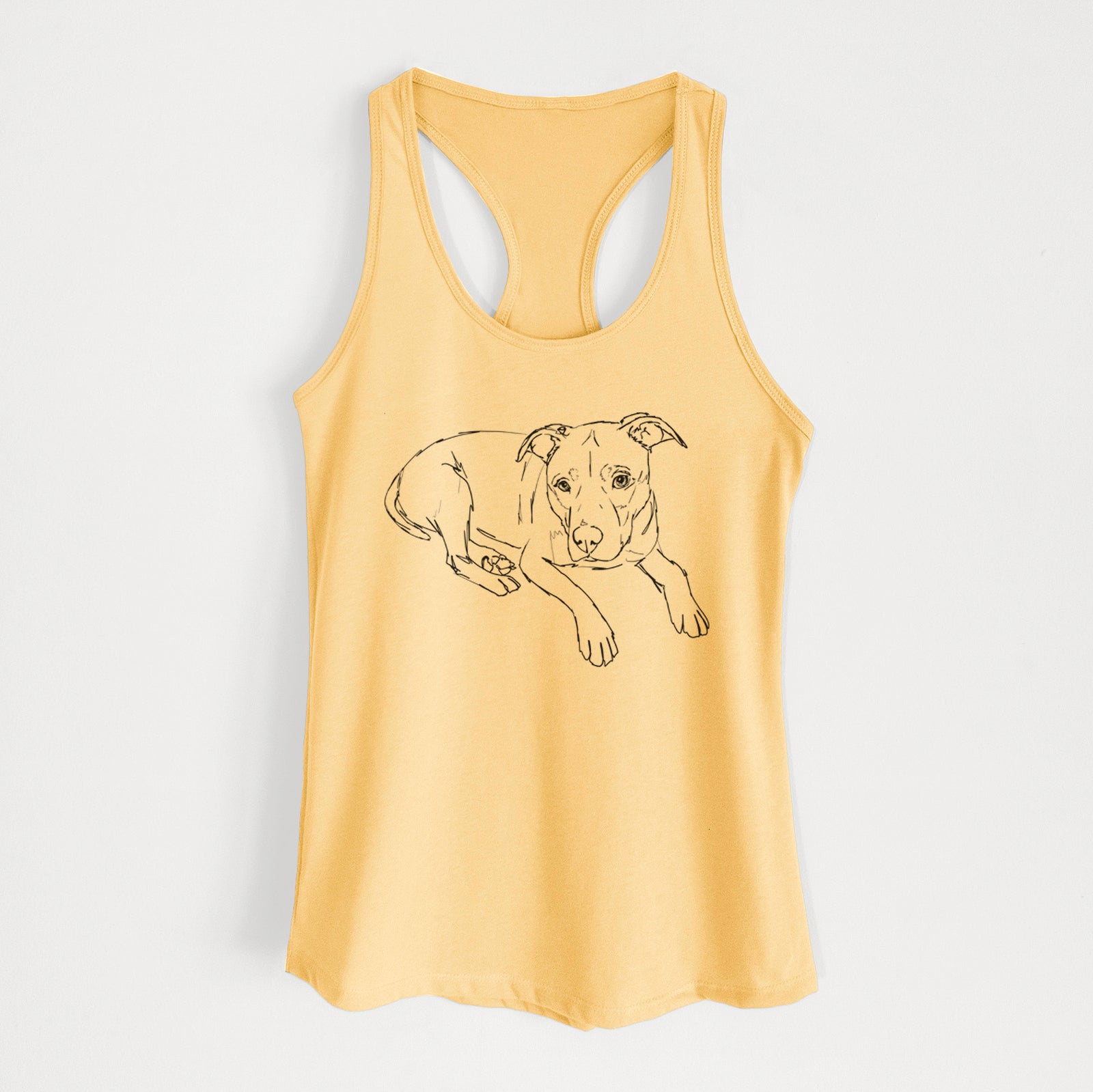 Doodled Pogo the Pitbull - Women's Racerback Tanktop
