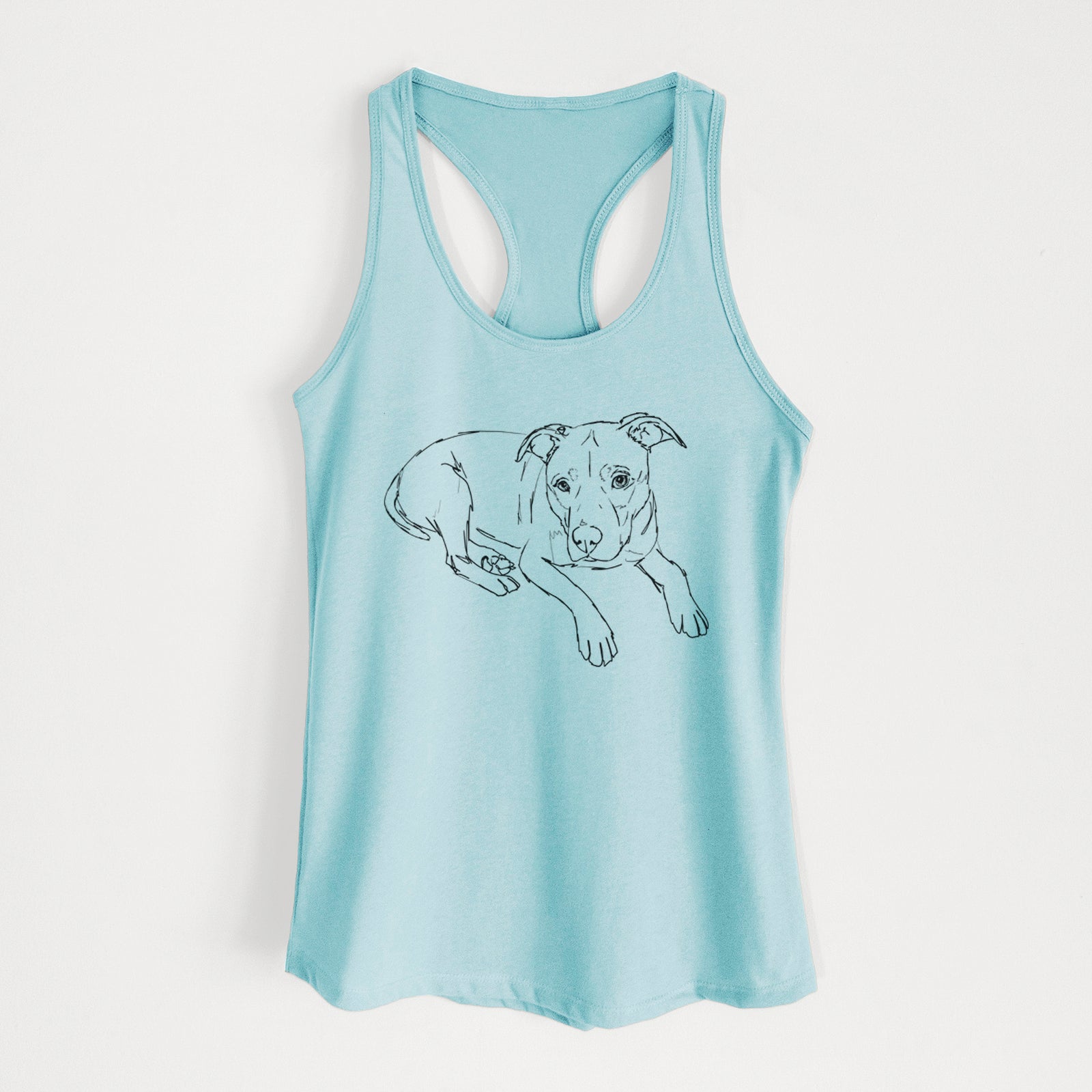 Doodled Pogo the Pitbull - Women's Racerback Tanktop