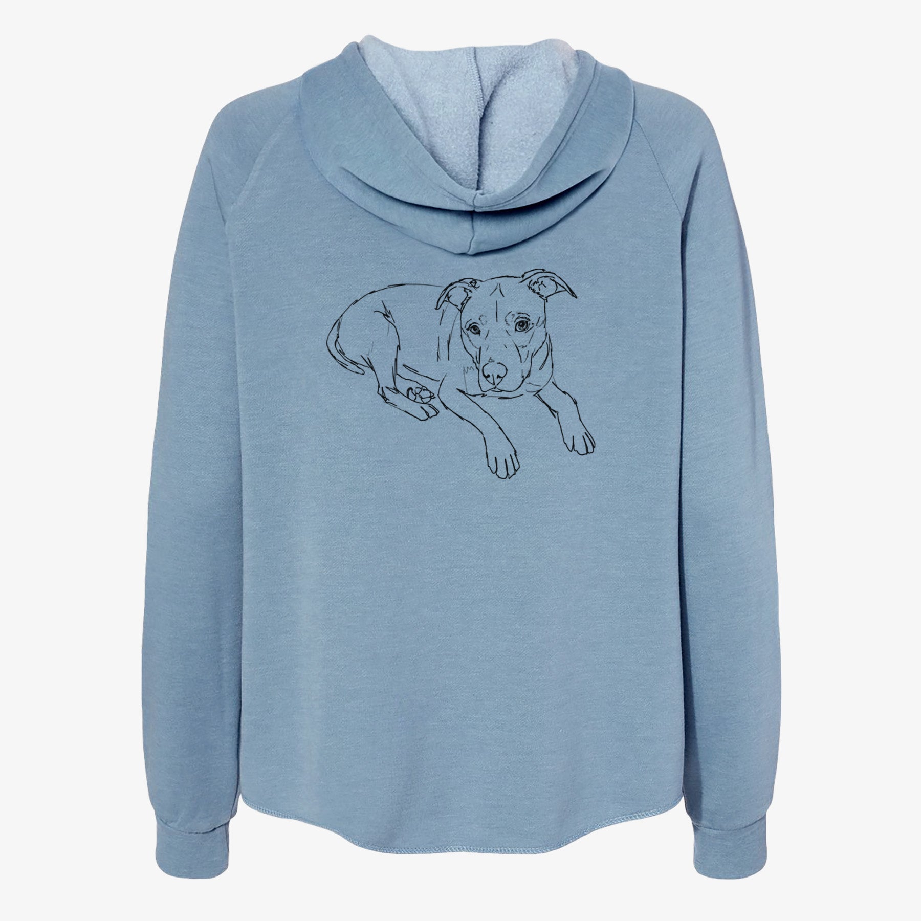 Doodled Pogo the Pitbull - Women's Cali Wave Zip-Up Sweatshirt