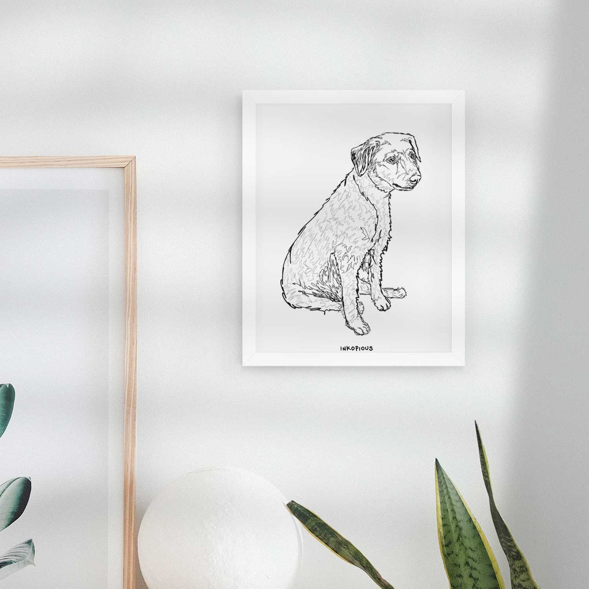 Doodled Poochie the Mixed Breed Art Print