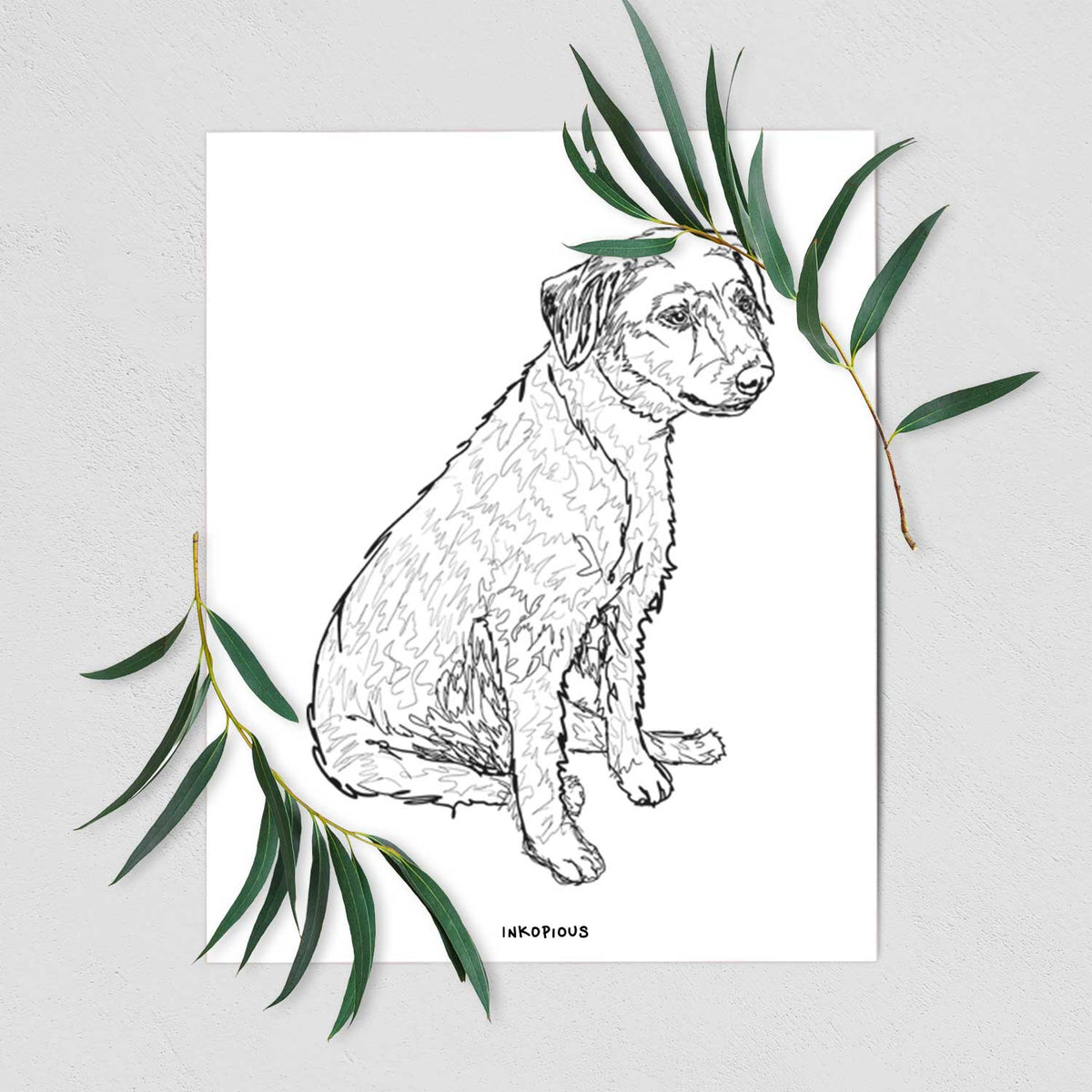 Doodled Poochie the Mixed Breed Art Print