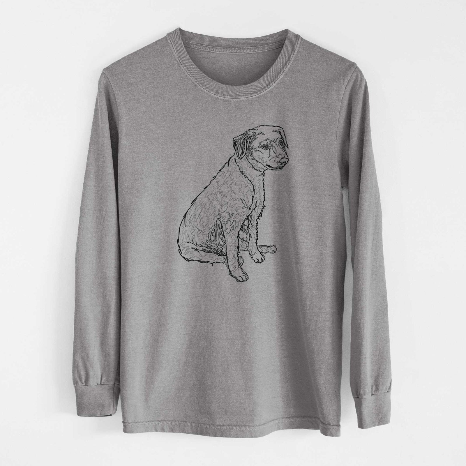 Doodled Poochie the Mixed Breed - Heavyweight 100% Cotton Long Sleeve
