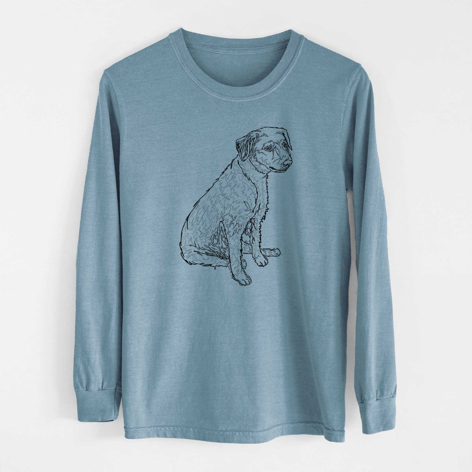 Doodled Poochie the Mixed Breed - Heavyweight 100% Cotton Long Sleeve