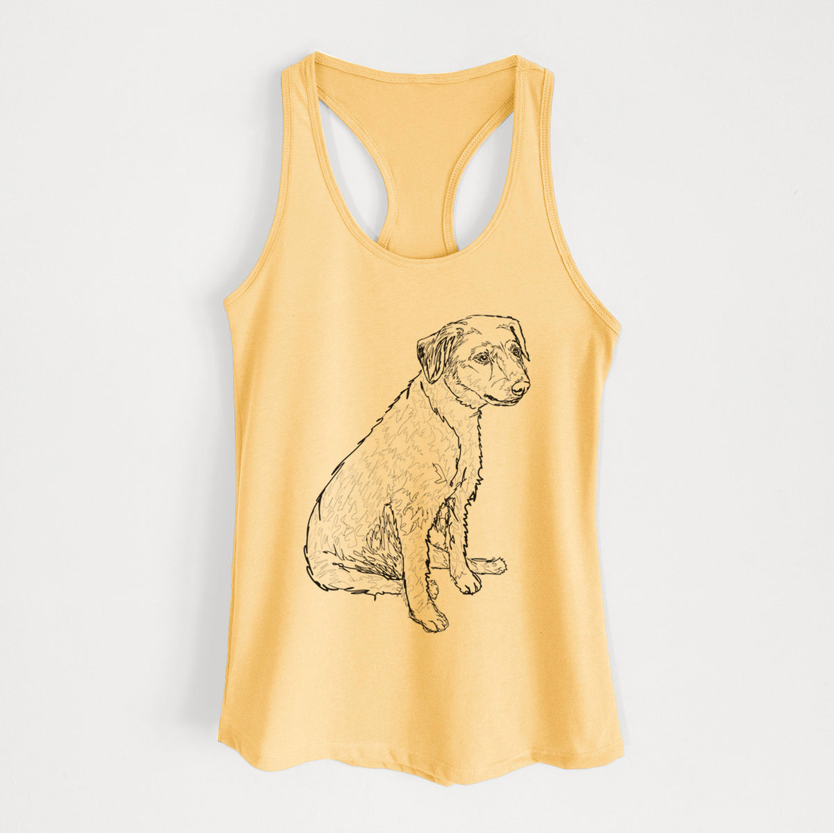 Doodled Poochie the Mixed Breed - Women's Racerback Tanktop