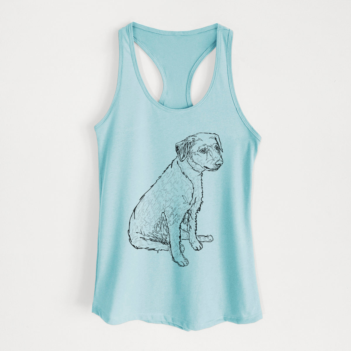 Doodled Poochie the Mixed Breed - Women&#39;s Racerback Tanktop