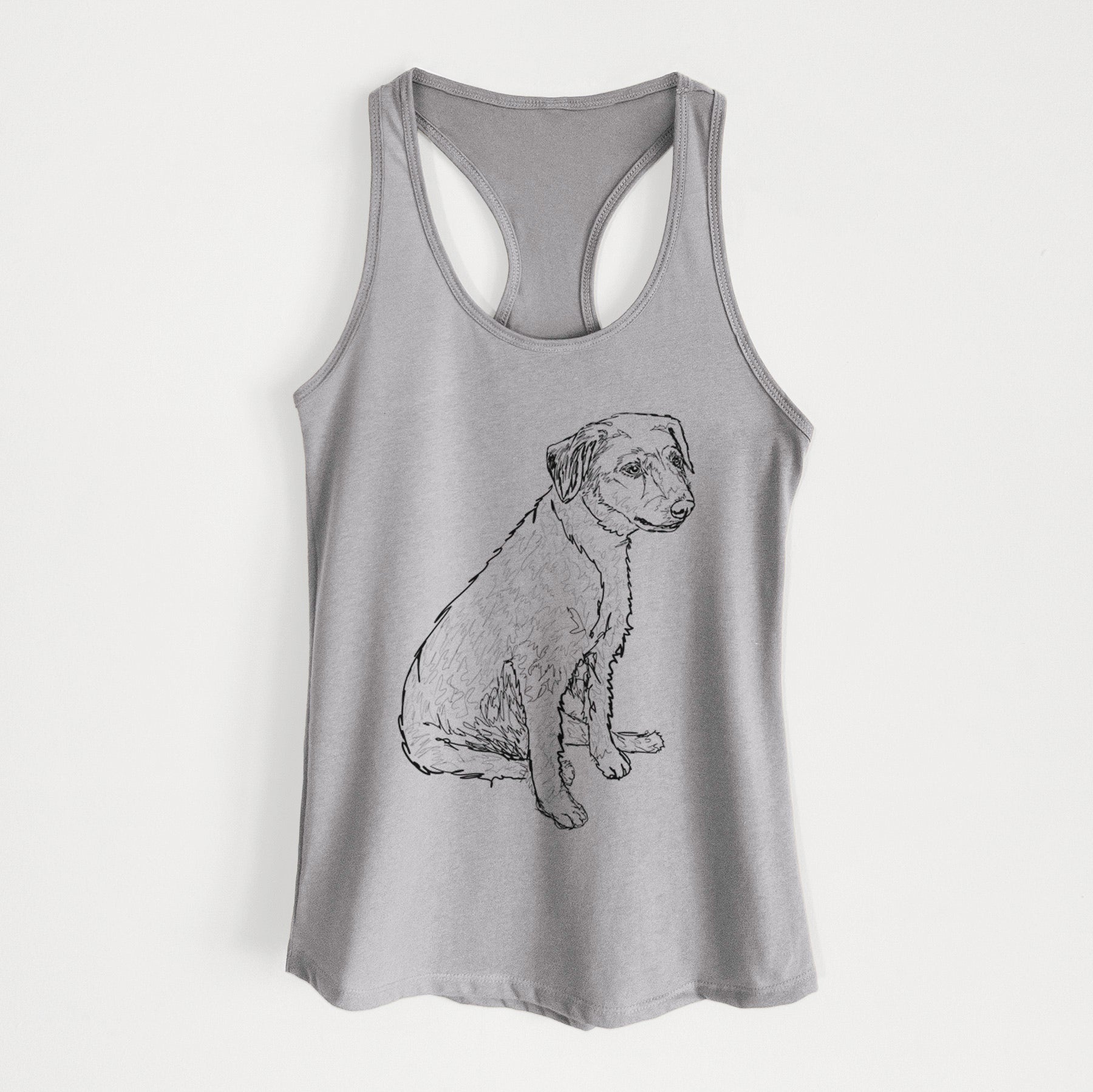 Doodled Poochie the Mixed Breed - Women's Racerback Tanktop