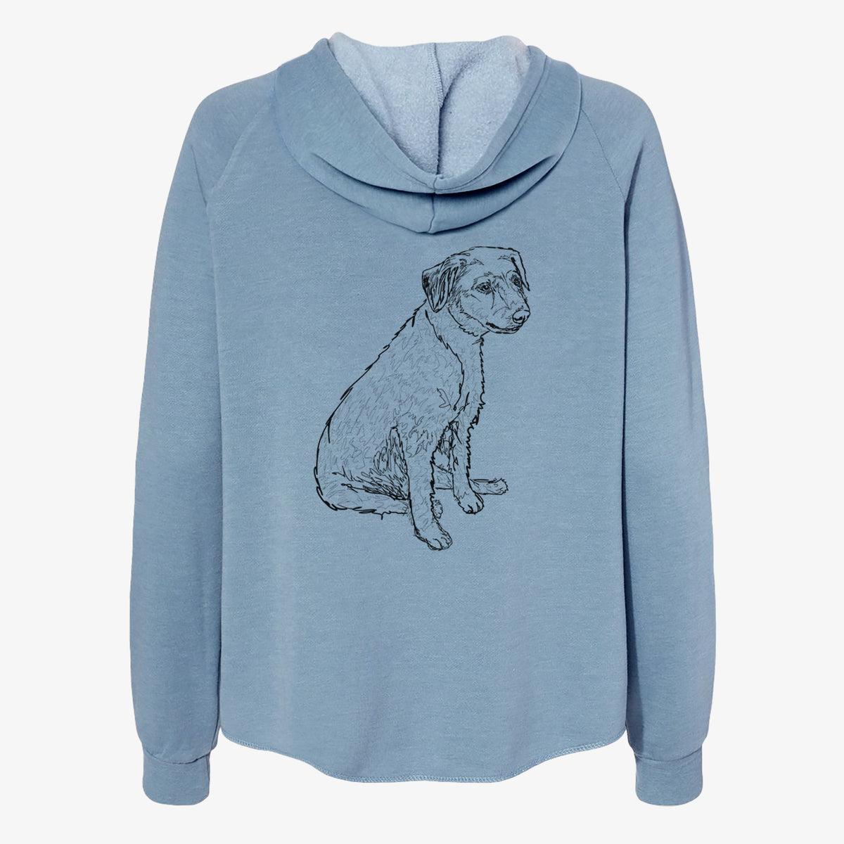 Doodled Poochie the Mixed Breed - Women's Cali Wave Zip-Up Sweatshirt