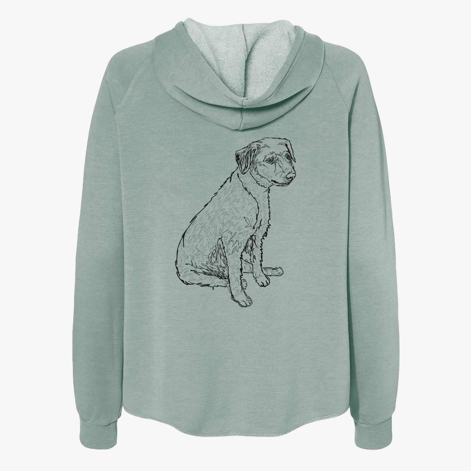 Doodled Poochie the Mixed Breed - Women's Cali Wave Zip-Up Sweatshirt