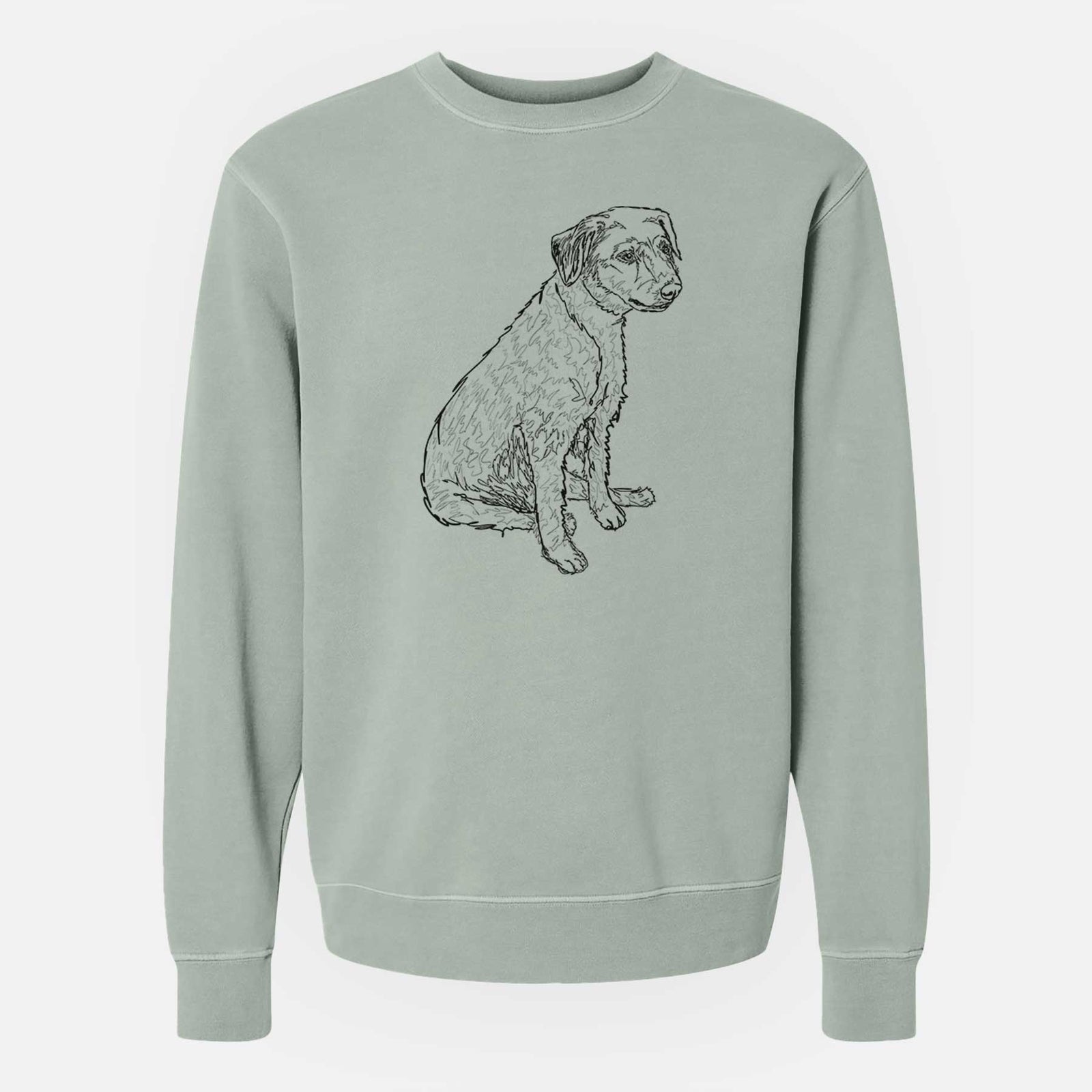 Doodled Poochie the Mixed Breed - Unisex Pigment Dyed Crew Sweatshirt