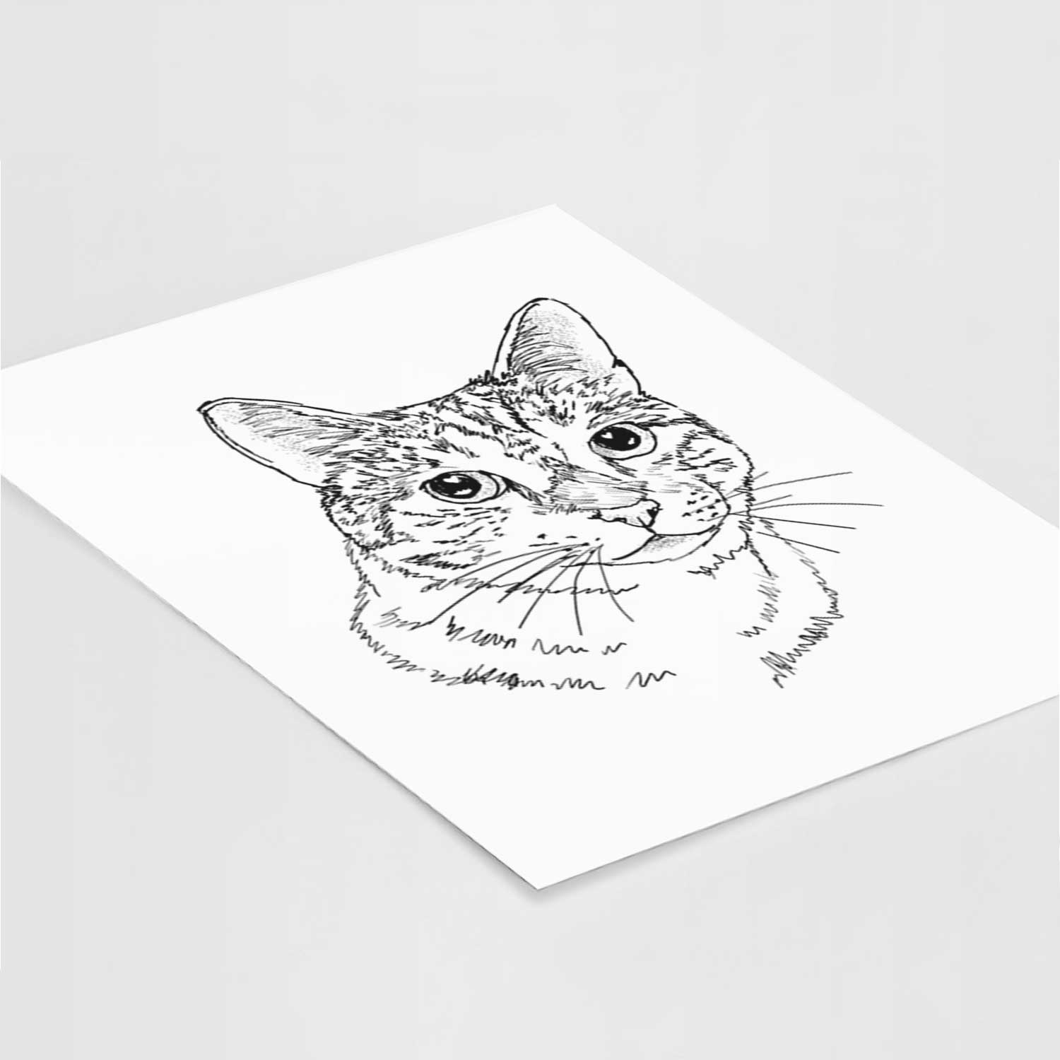 Doodled Prince the Tabby Cat Art Print