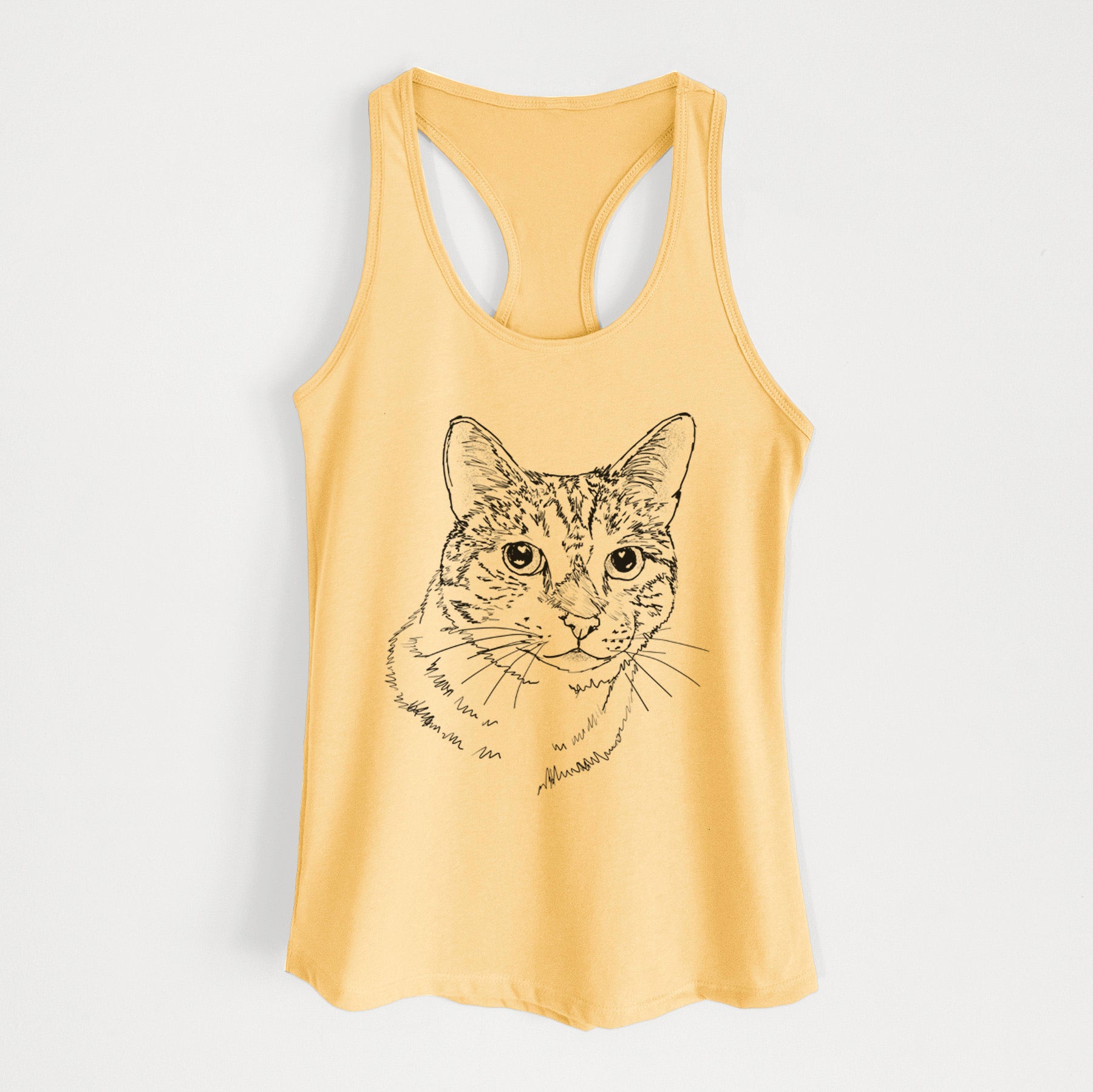 Doodled Prince the Tabby Cat - Women's Racerback Tanktop