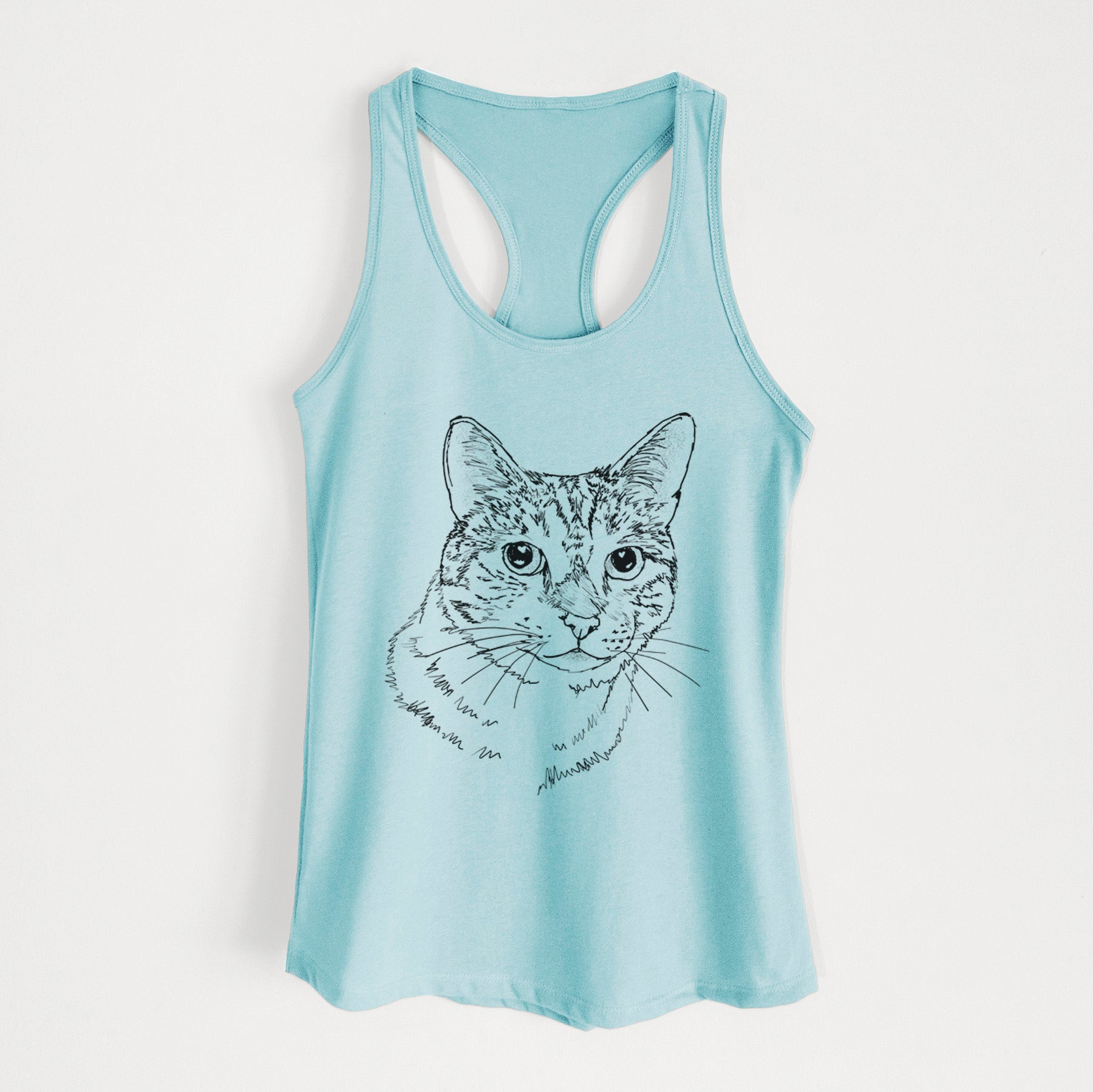 Doodled Prince the Tabby Cat - Women's Racerback Tanktop