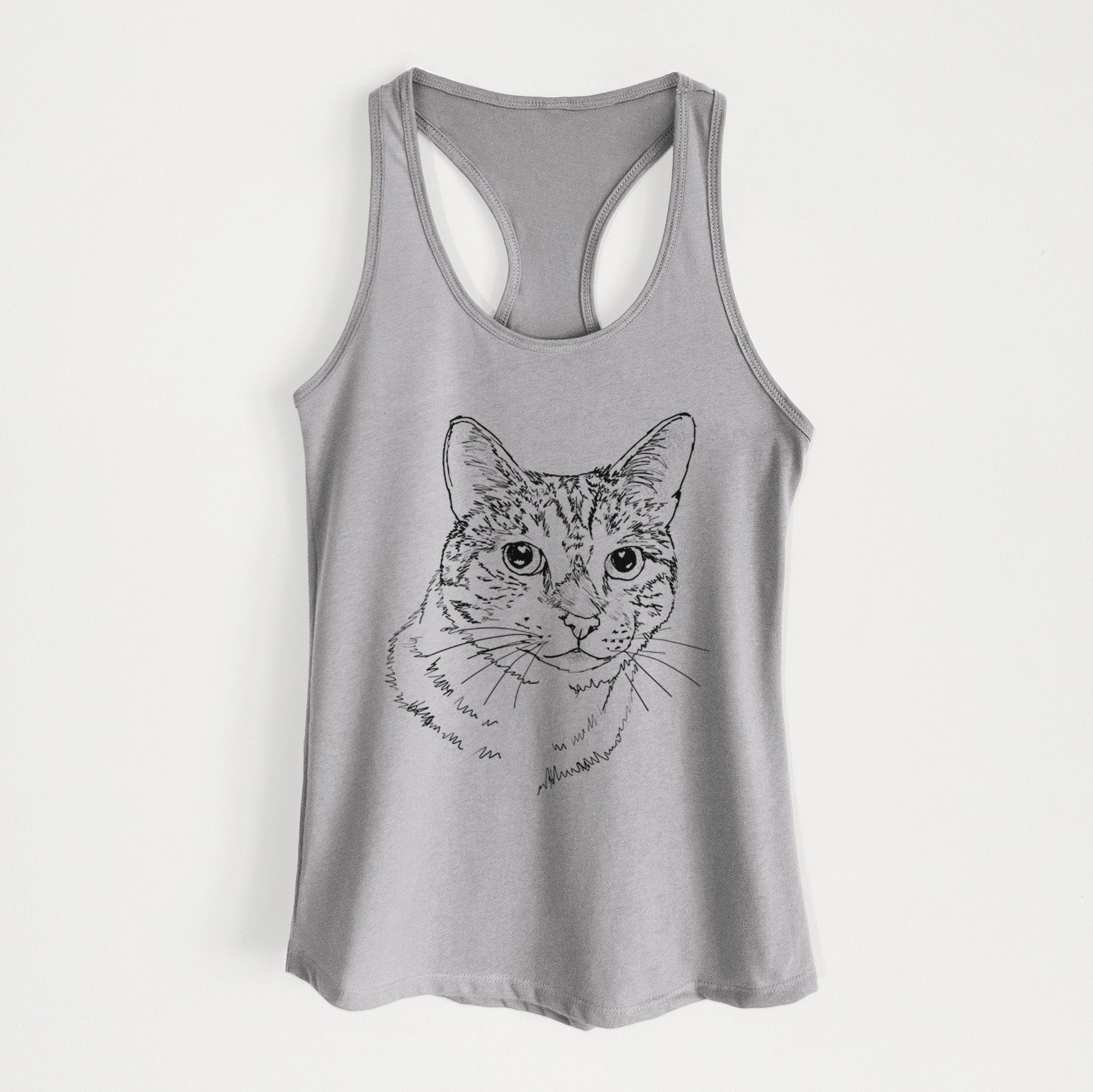 Doodled Prince the Tabby Cat - Women's Racerback Tanktop