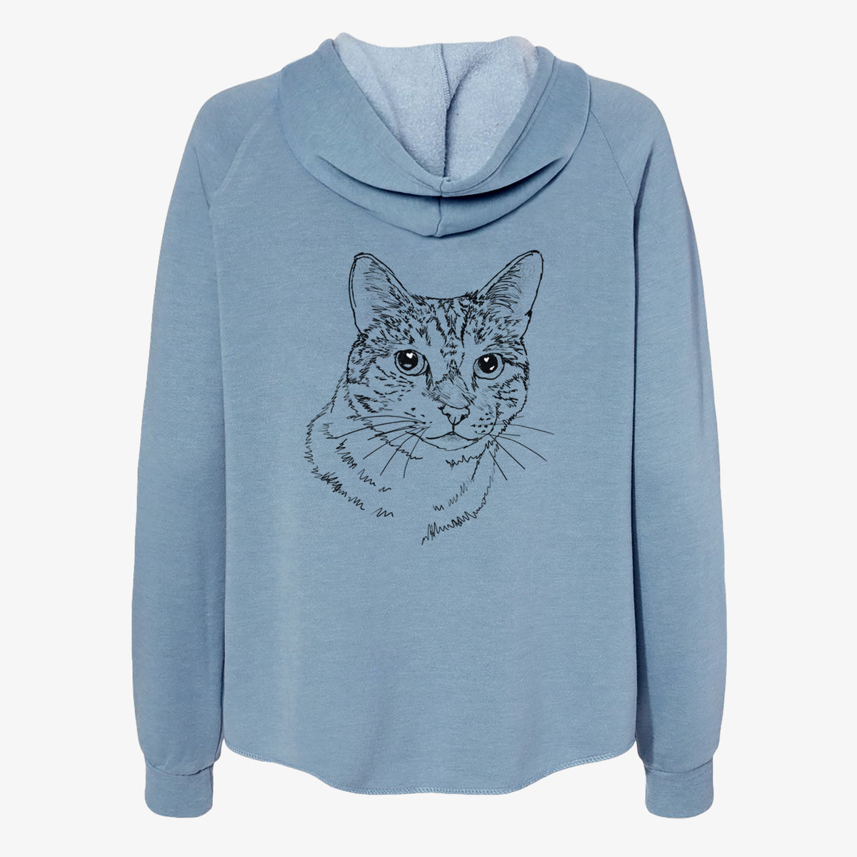 Doodled Prince the Tabby Cat - Women's Cali Wave Zip-Up Sweatshirt