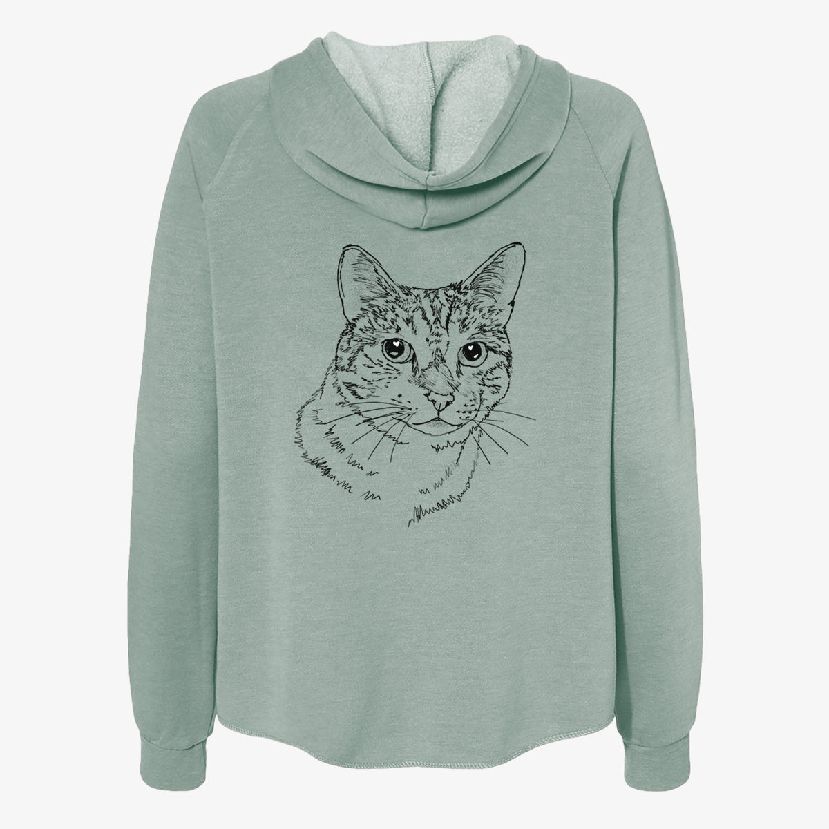 Doodled Prince the Tabby Cat - Women's Cali Wave Zip-Up Sweatshirt
