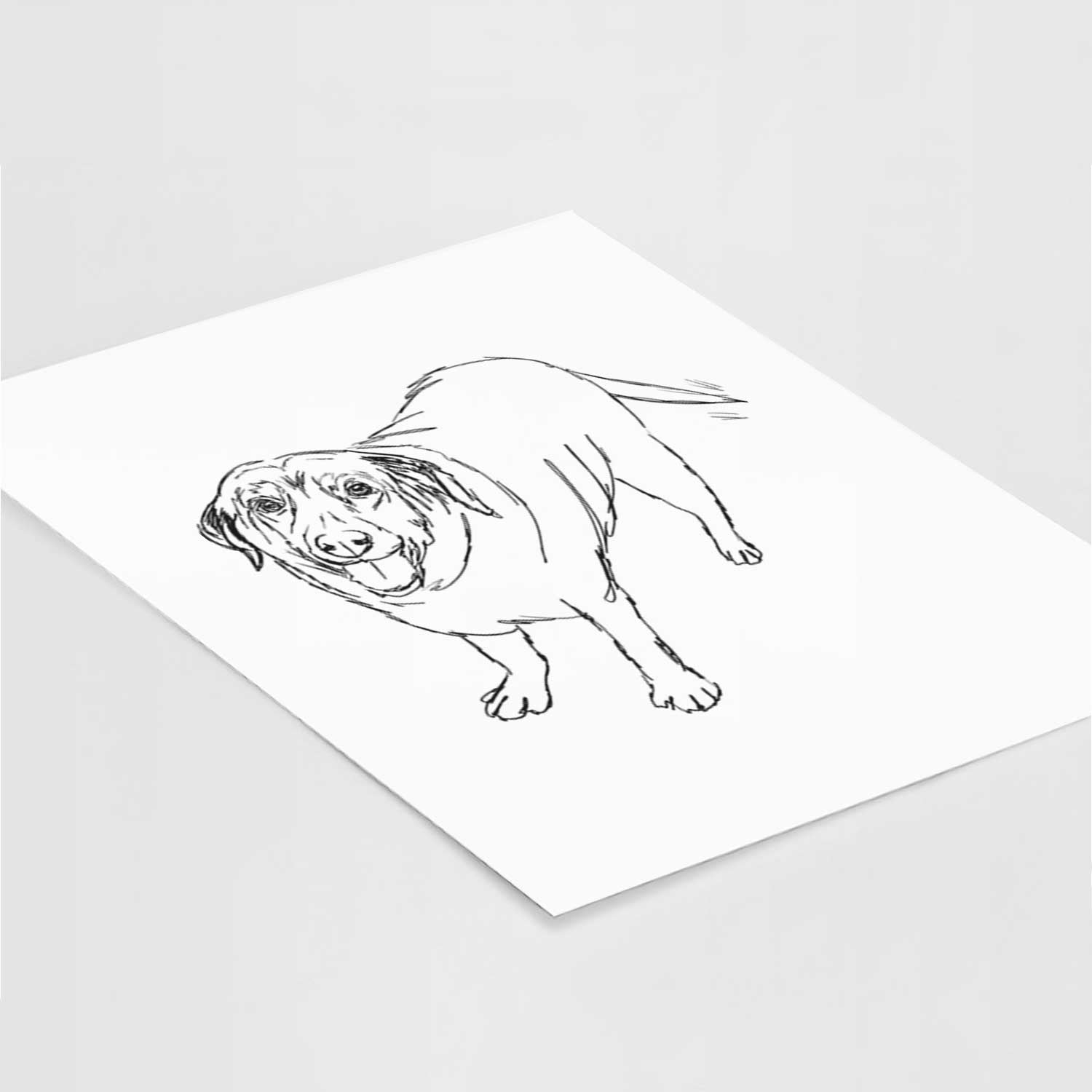 Doodled Puddles the Labrador Retriever Art Print