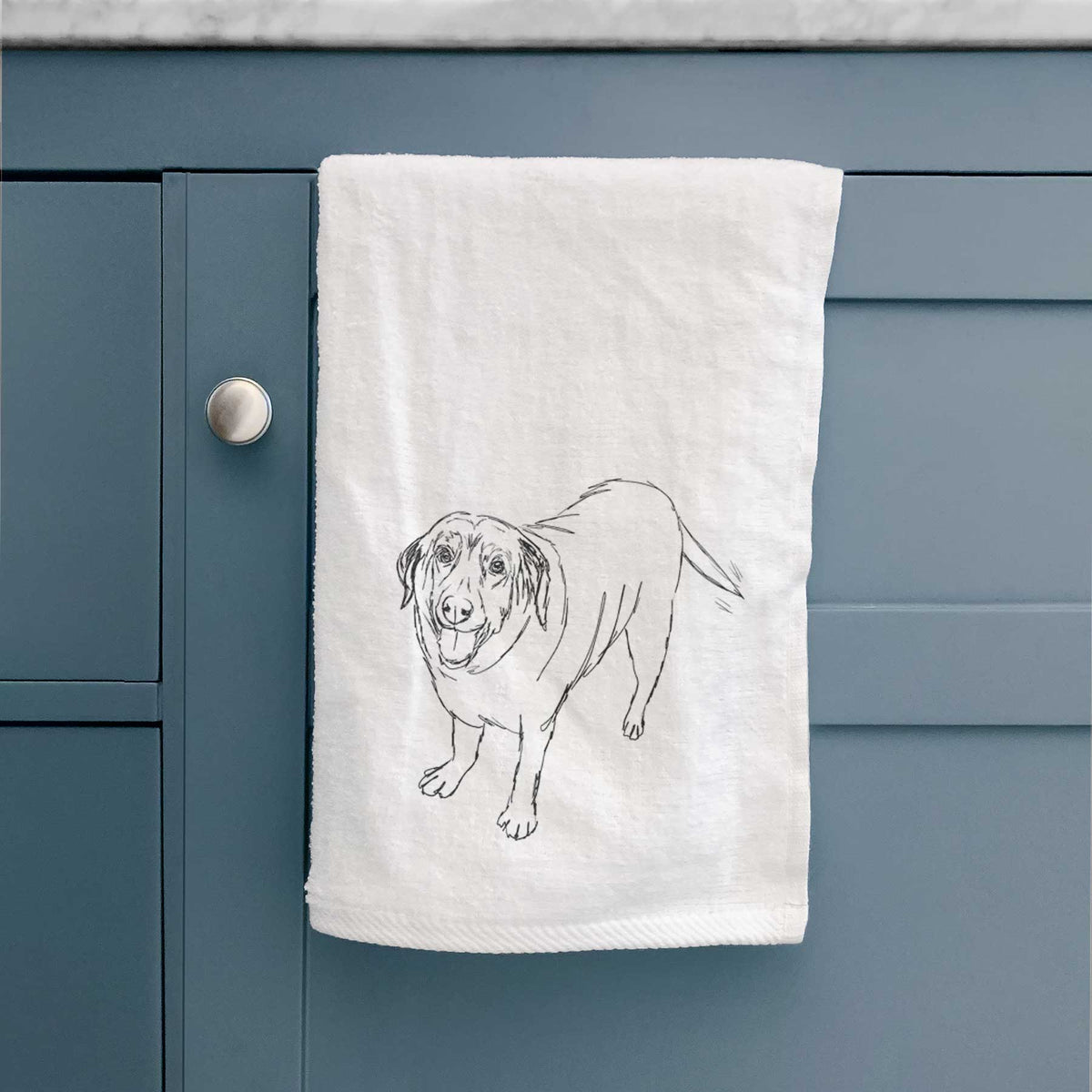 Doodled Puddles the Labrador Retriever Decorative Hand Towel